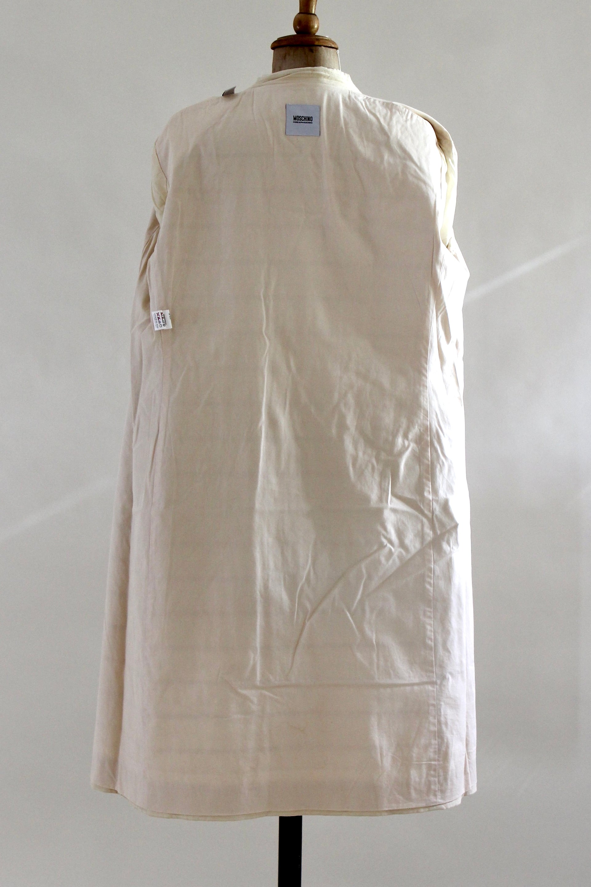 1990s Italien Designer Ivory Light Coat Decorated with Fabric Bows//Size M