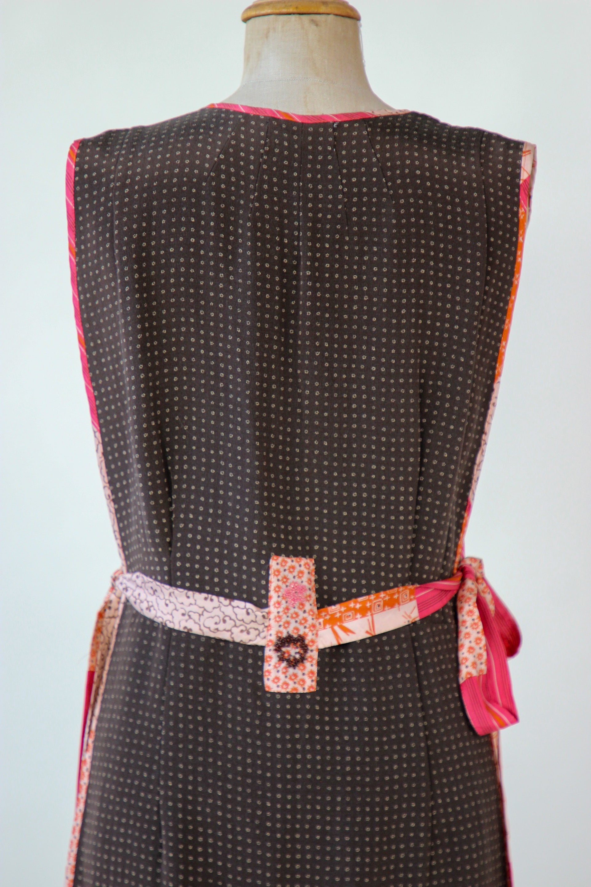 Y2K Vintage Brown Open Silk Dress//Danish Design//Size M
