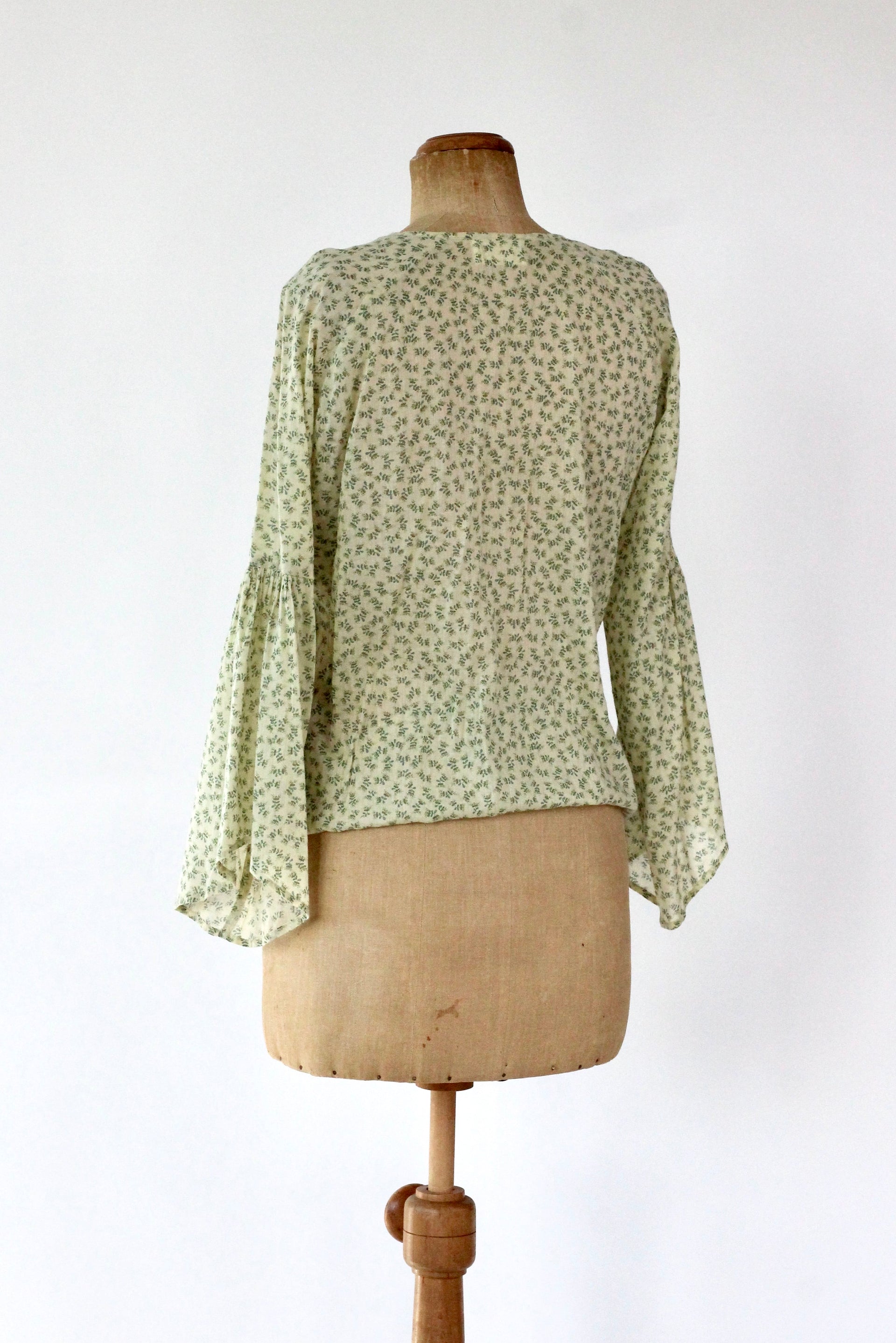 Y2K Vintage Yellow Floral Cotton Blouse//Danish Design//Size M