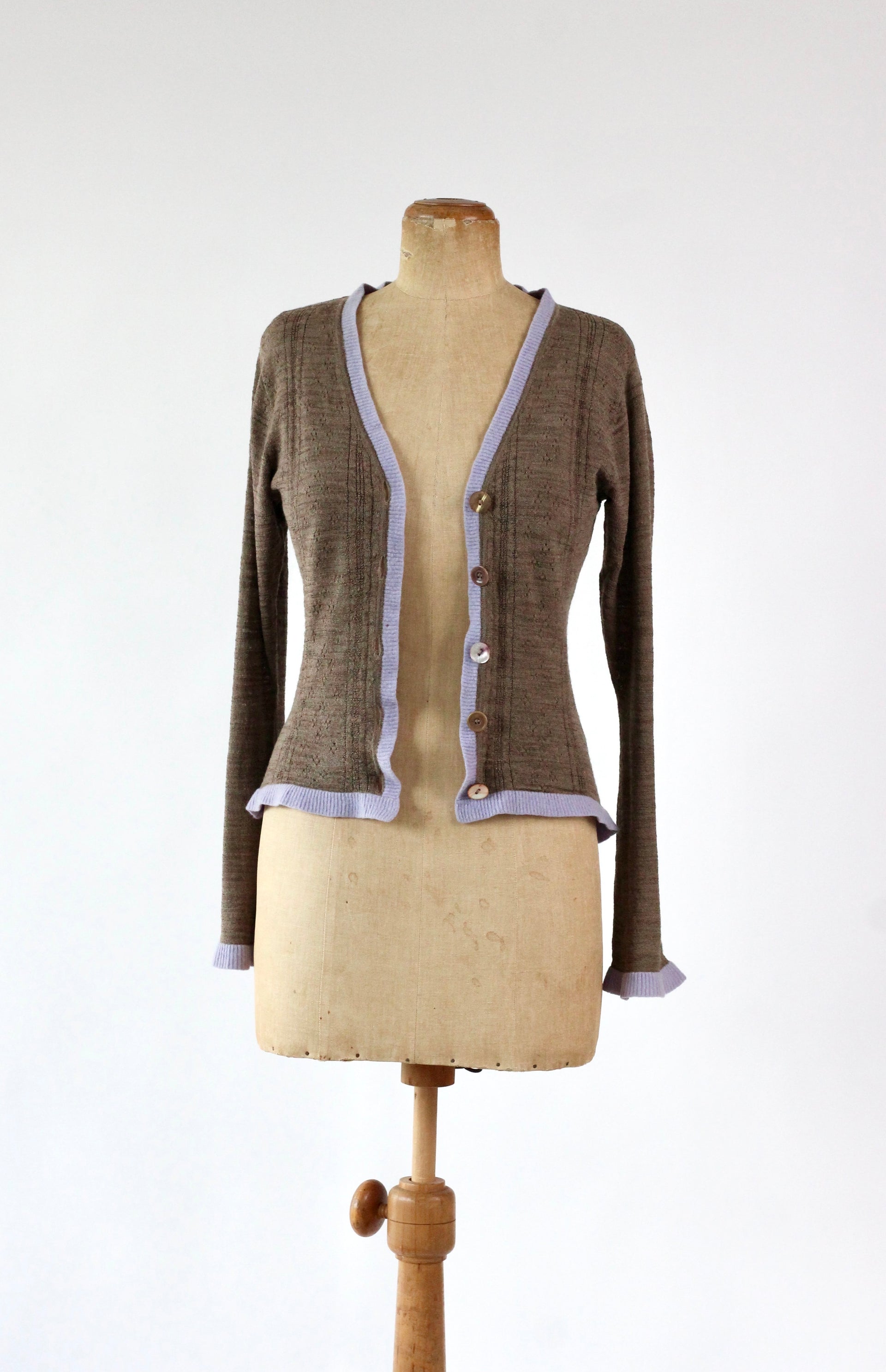 Y2K Vintage Brown Knitted Cardigan//Danish Design//Size S