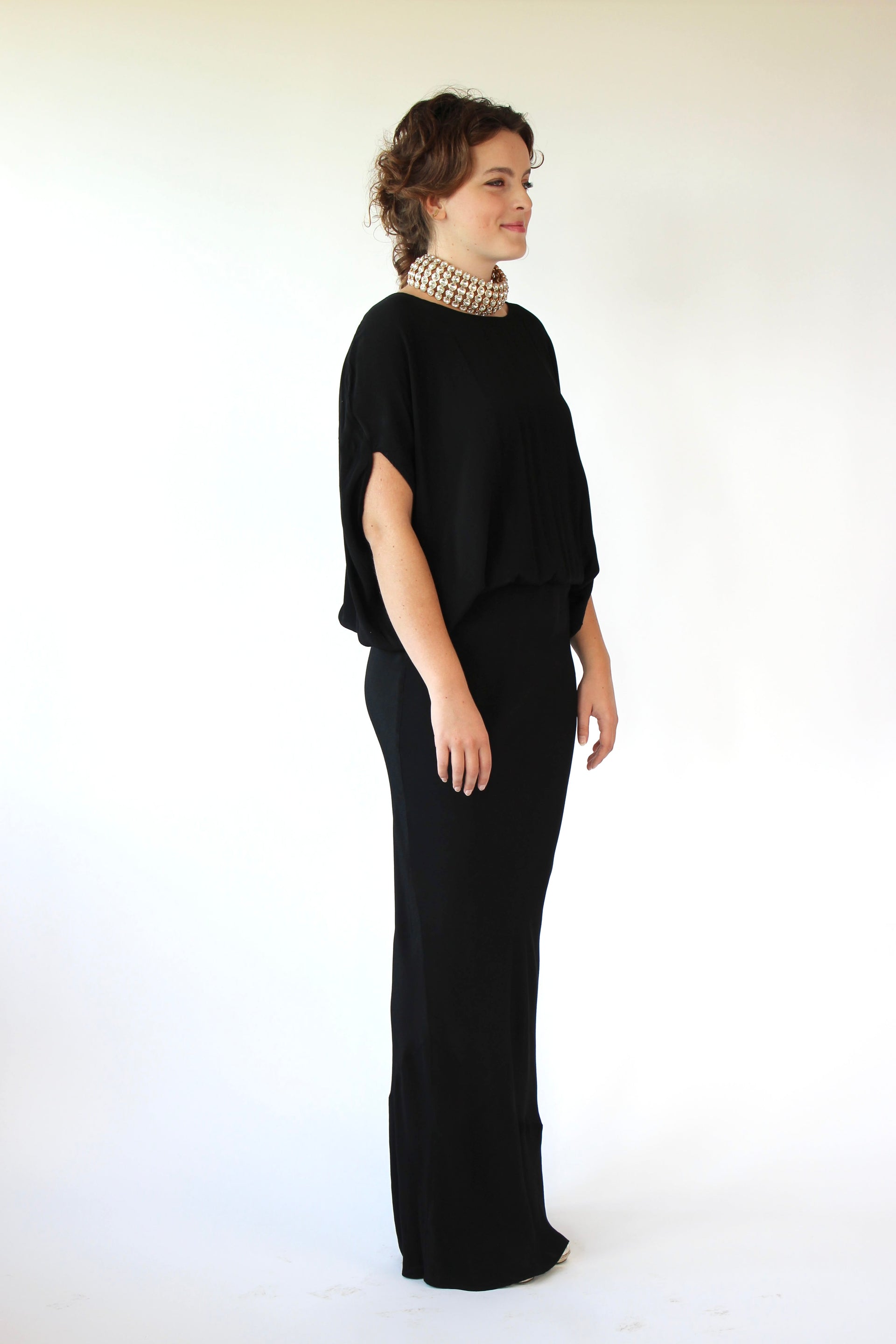 Vintage Rützou Black Evening Dress Size XL