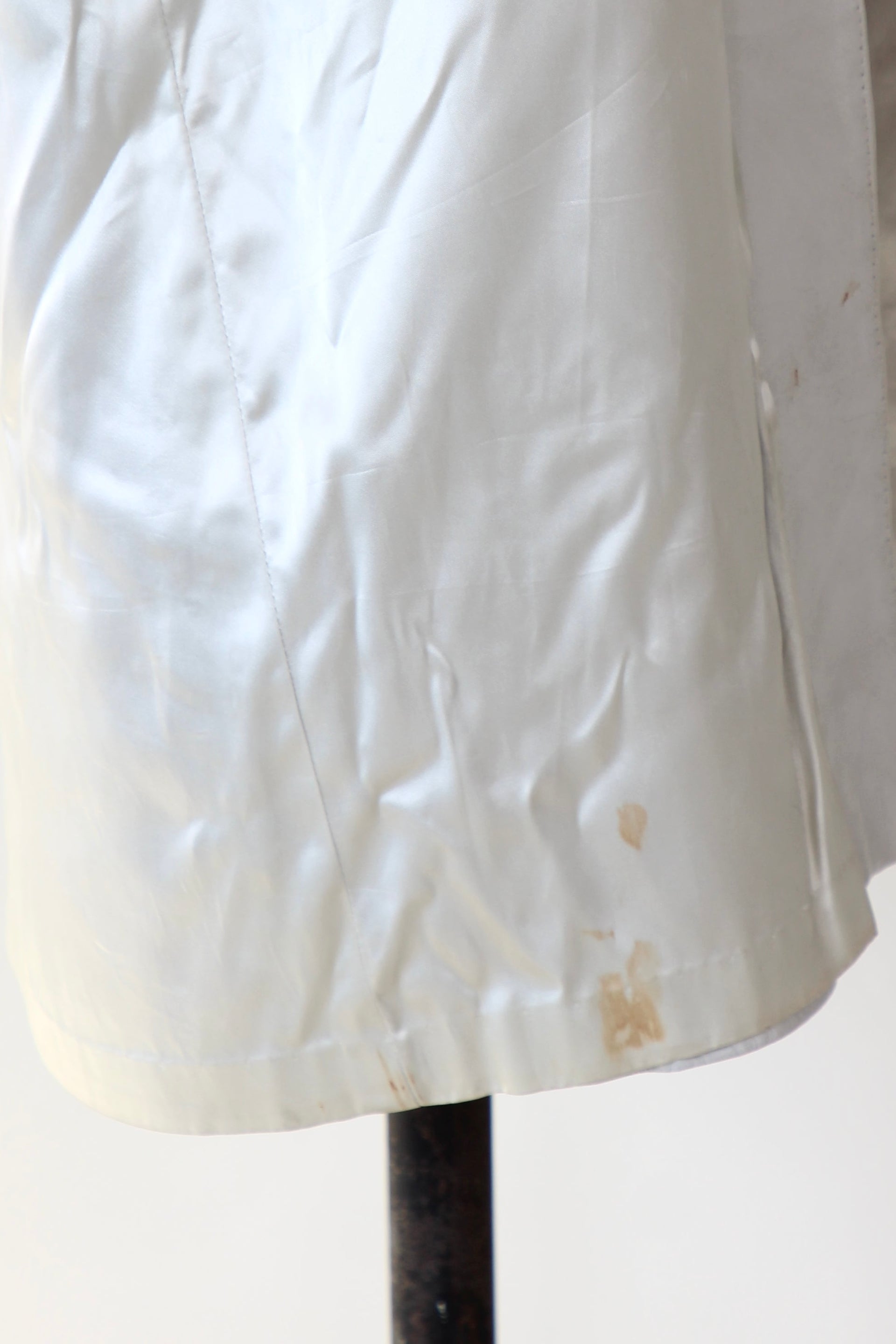 1950s Vintage Light Grey Leather Swing Coat // Size M/L