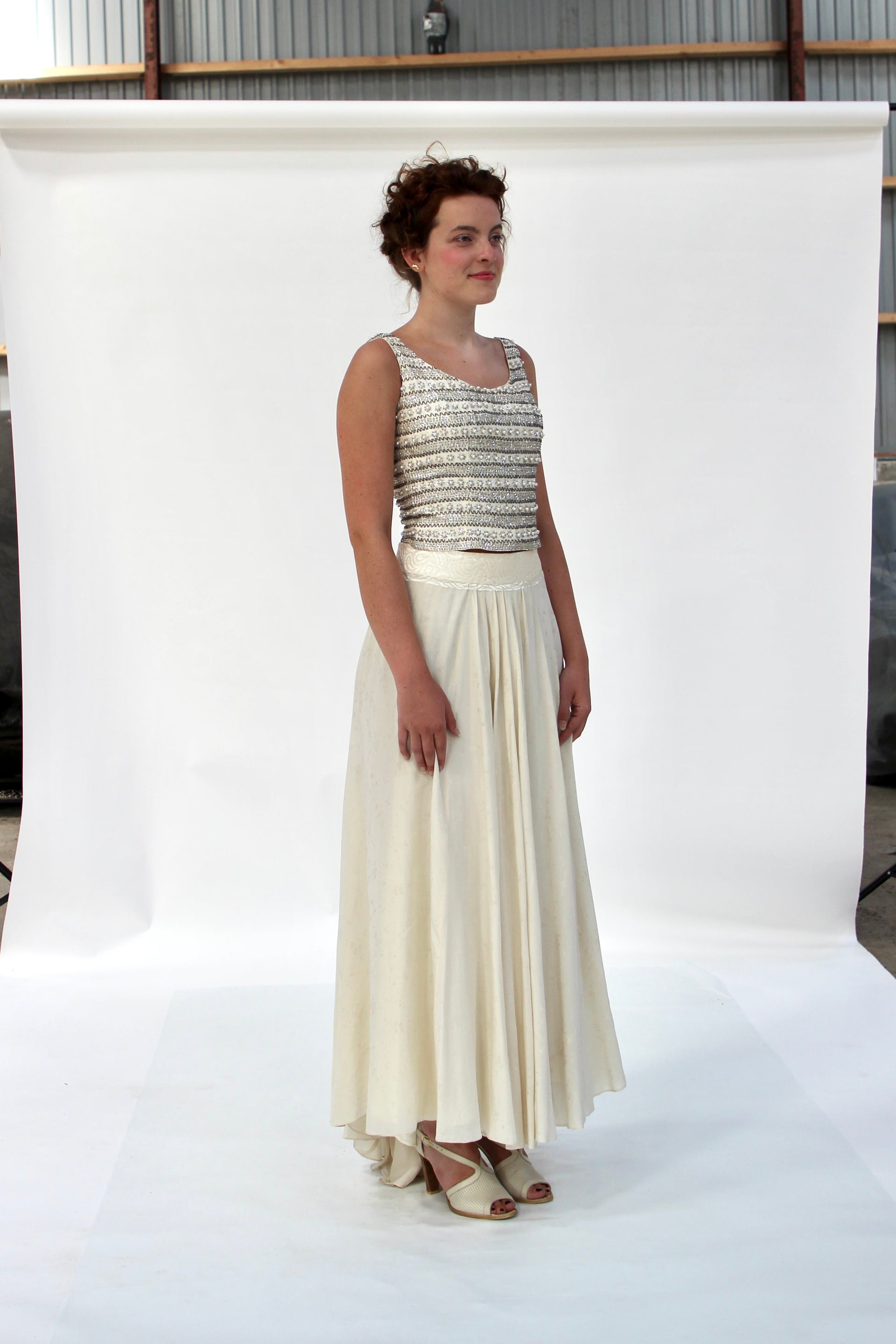 By Waltz Skirt in 1920s Vintage Silk // Size M