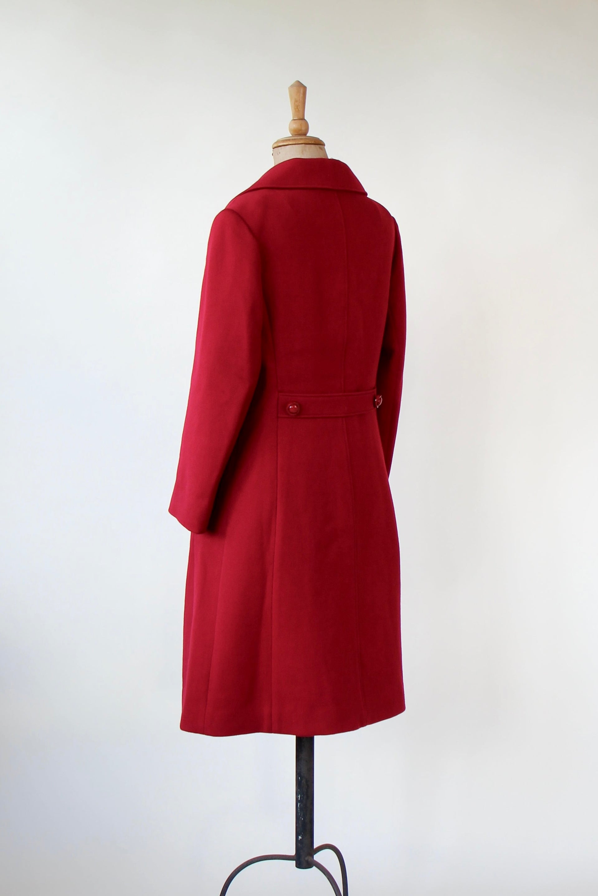 1970s Vintage Dark Red Mod Wool Coat // Size M/L