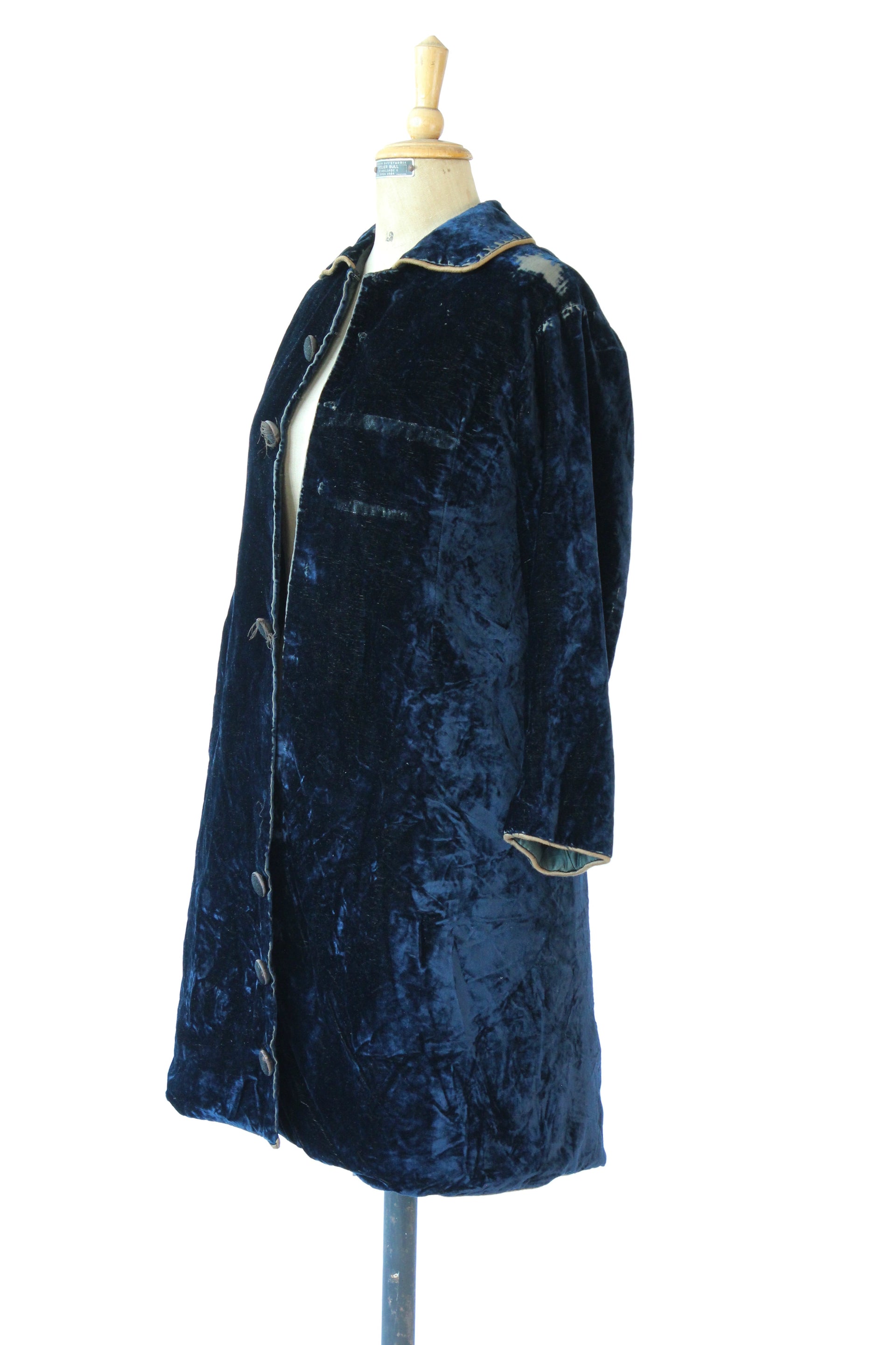 Antique Blue Velvet Coat // Size XS/S