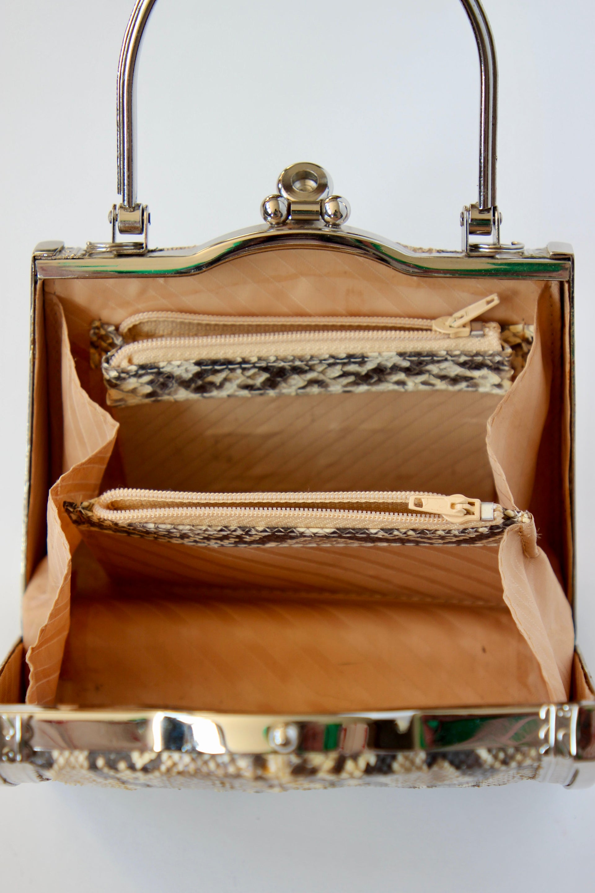 Vintage Snakeskin Top Handle Bag