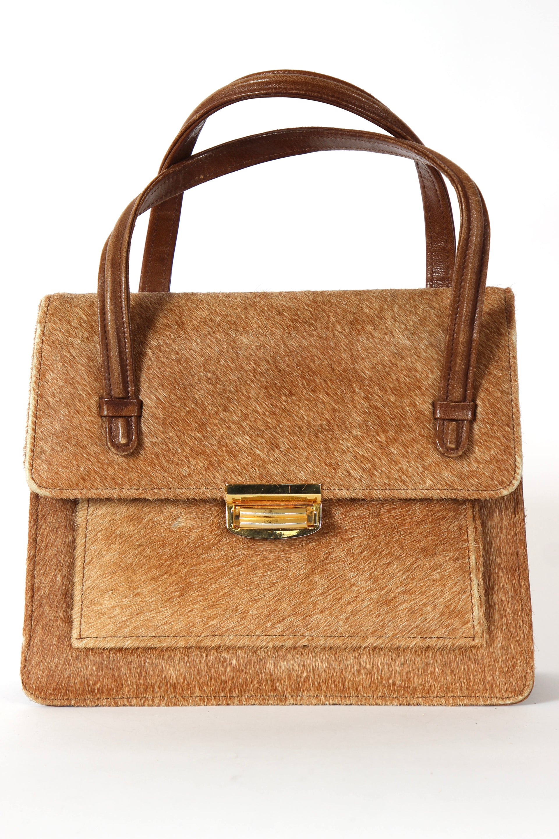 1950s Vintage Fur Top Handle Bag