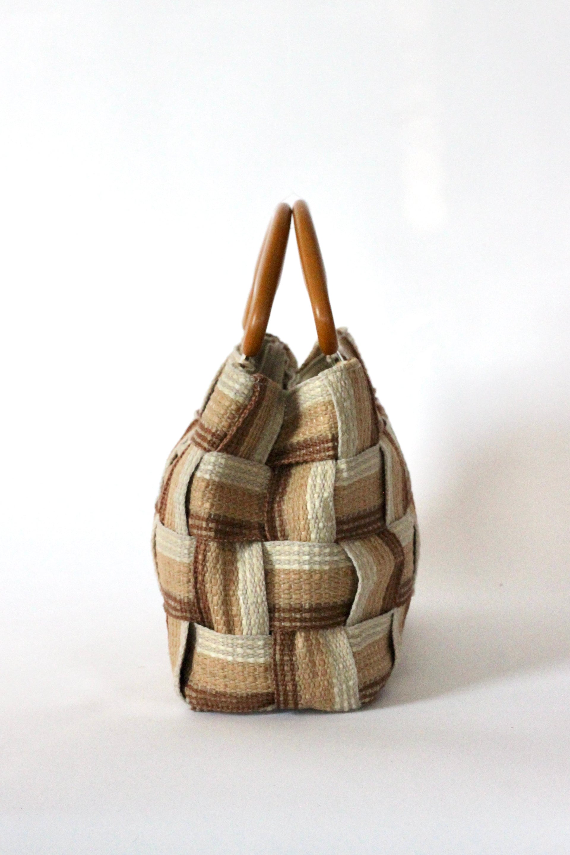1960s Vintage Italien Bag in Striped Grosgrain