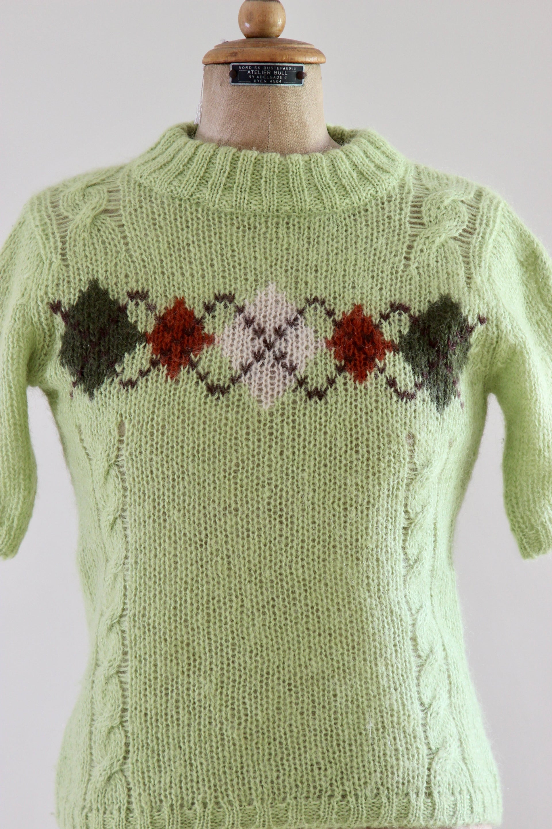 Y2K Vintage Bright Green Wool Knit Top // Japanese Design // Size S/M