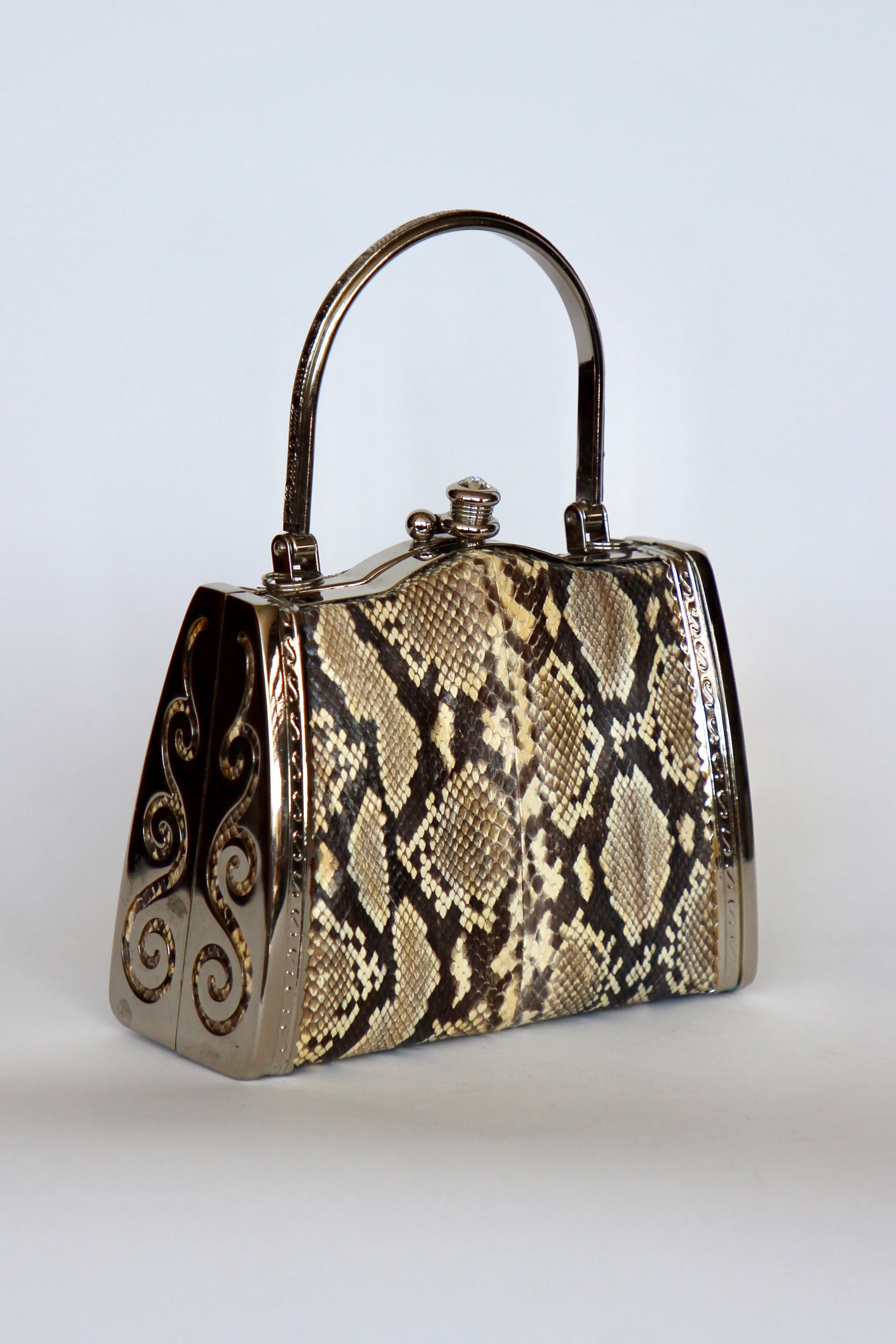 Vintage Snakeskin Top Handle Bag