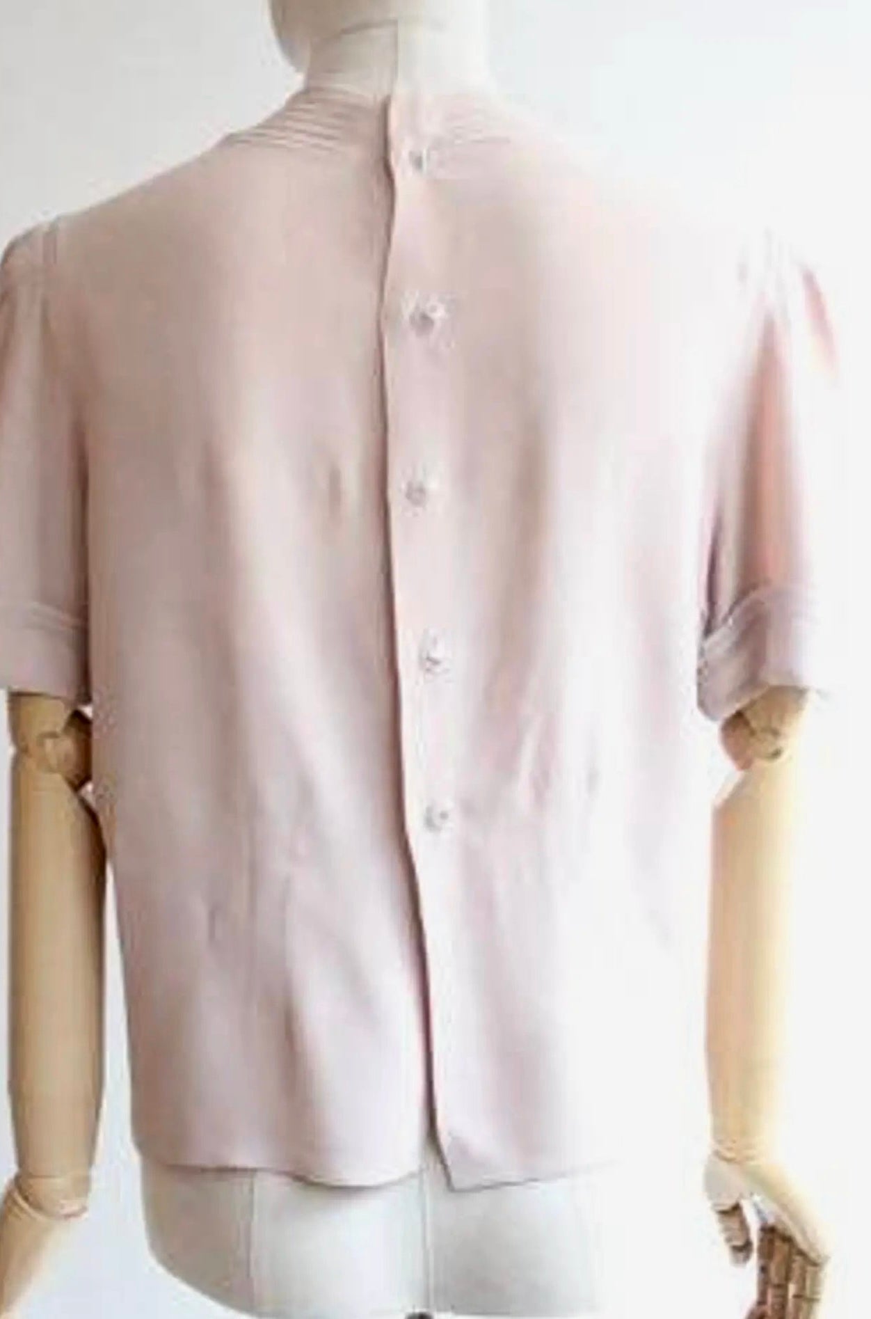 1940s Pale Pink Silk Blouse//Size M