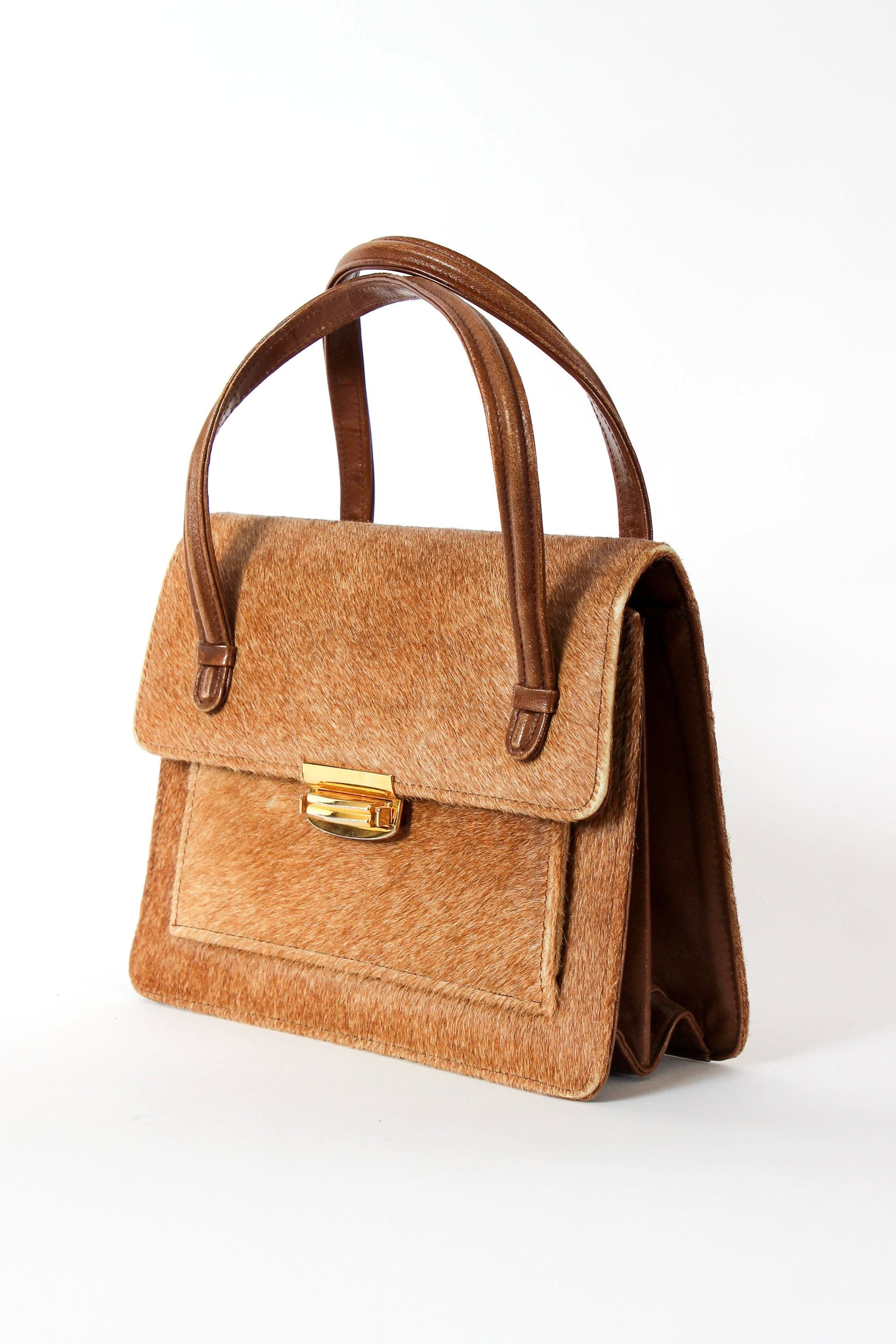 1950s Vintage Fur Top Handle Bag