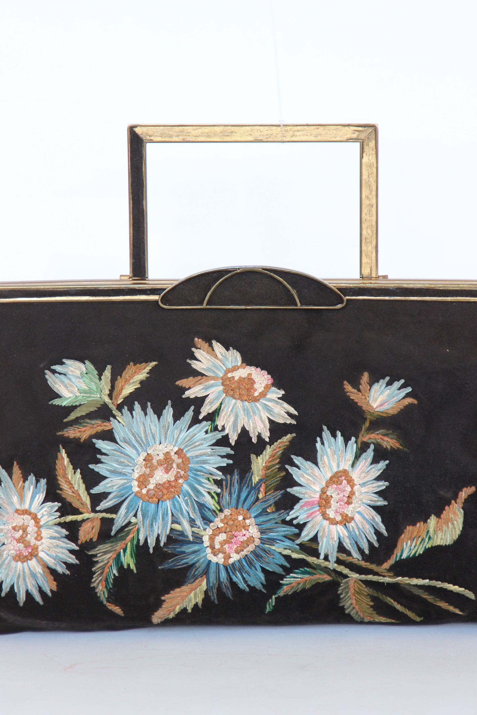 1930s Brown Suede Leather Top Handle Bag