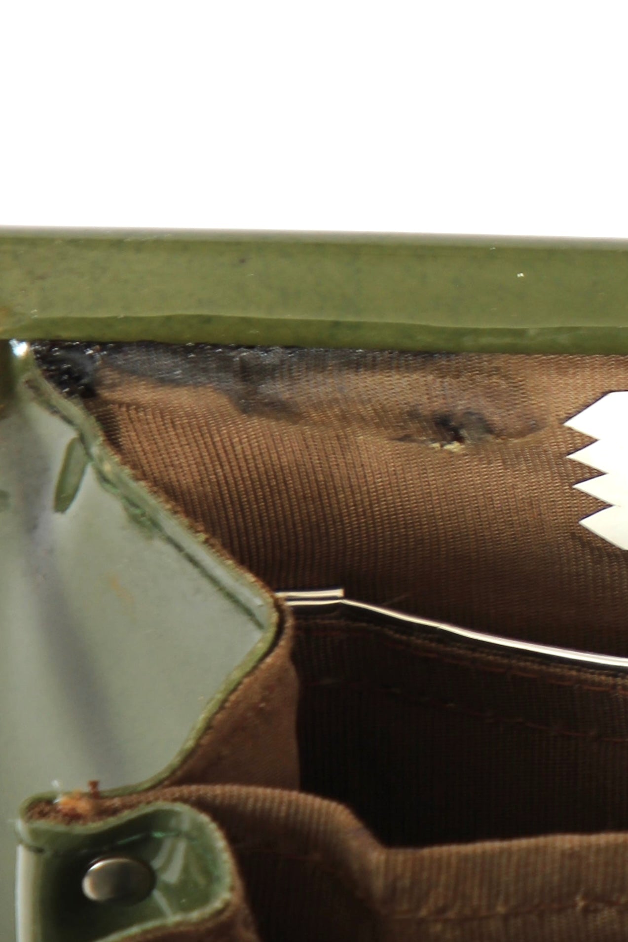 1960s Vintage Green Suede and Vinyl Top Handle Bag