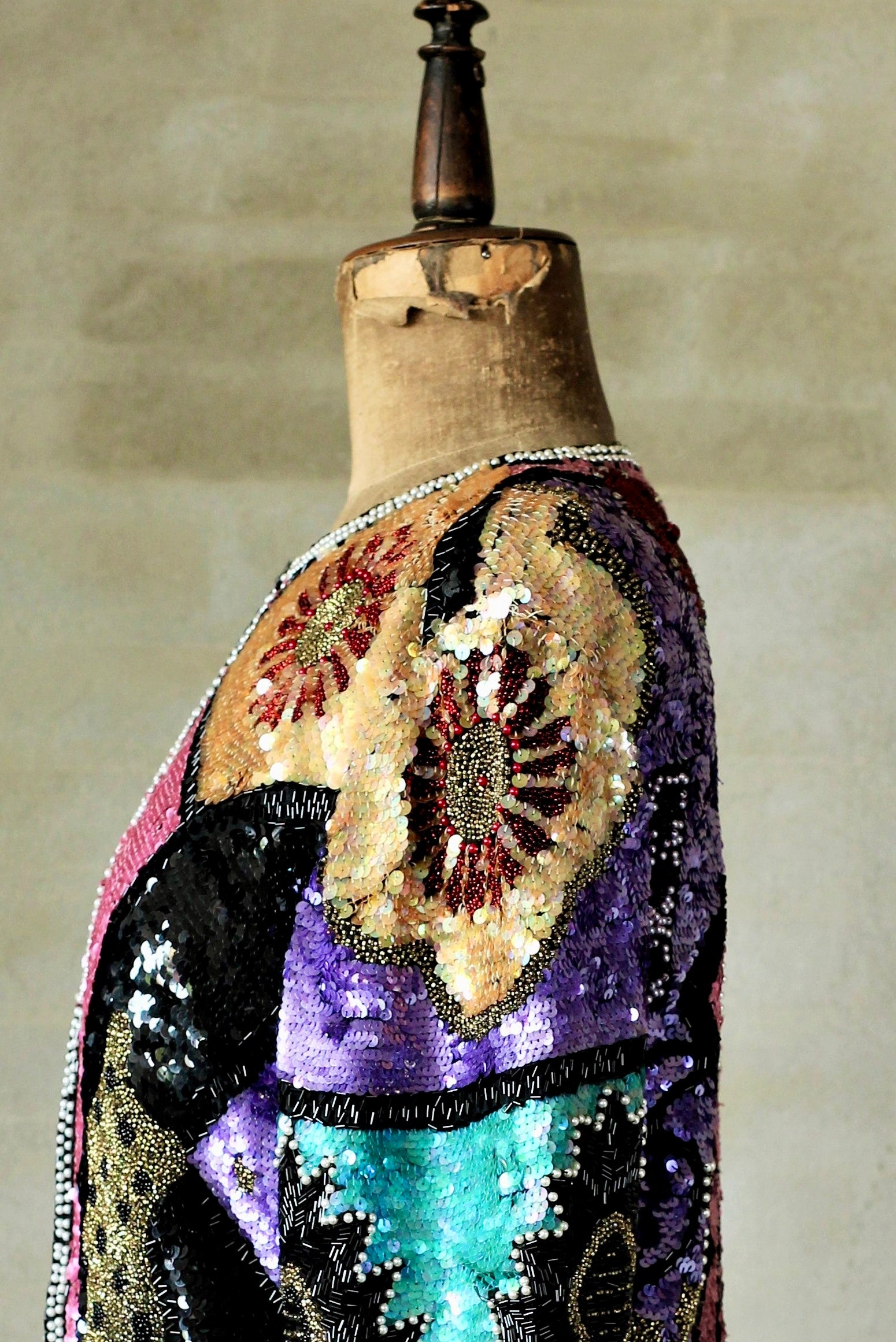 Vintage Beaded Sequin Jacket // Size M