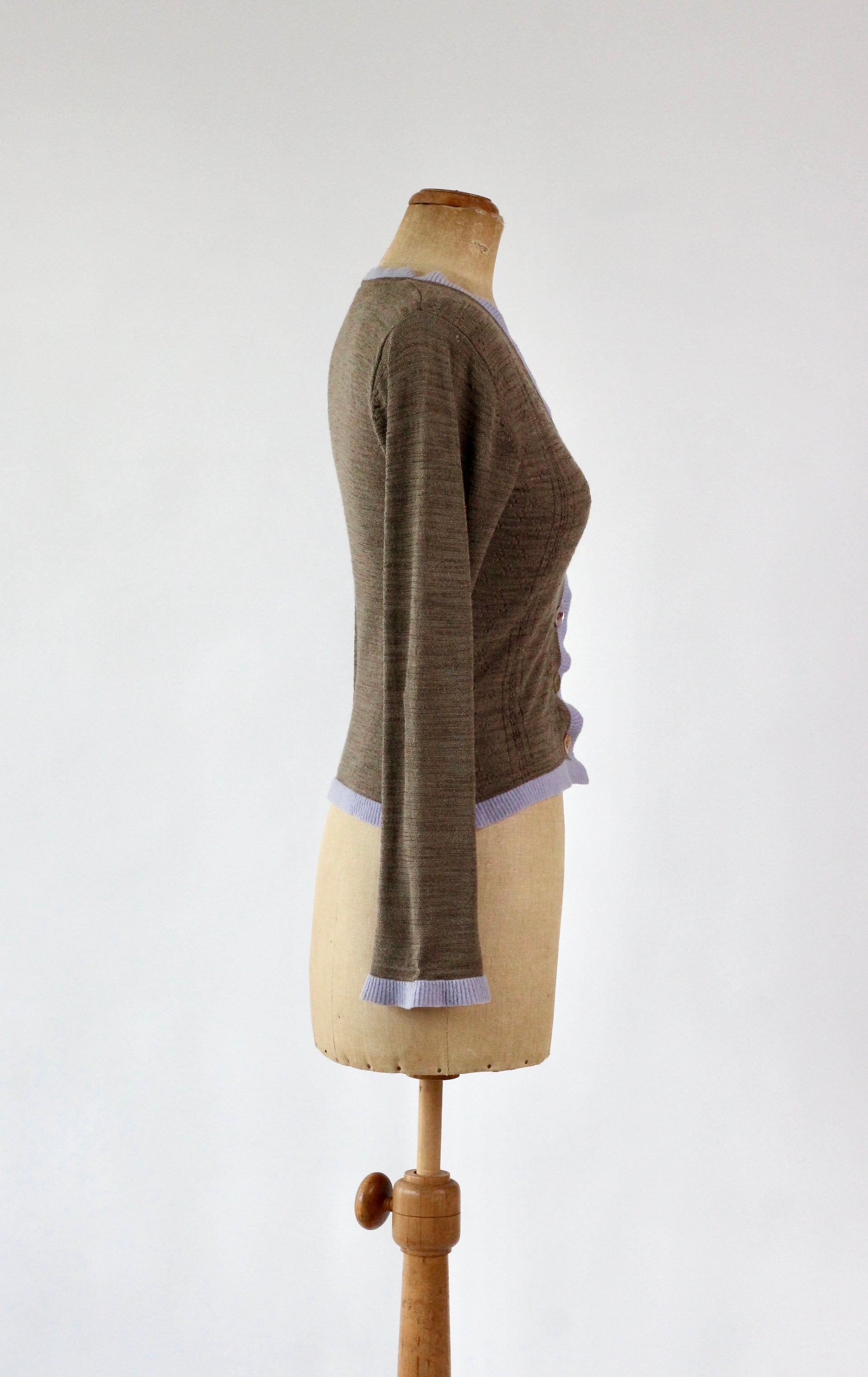 Y2K Vintage Brown Knitted Cardigan//Danish Design//Size S