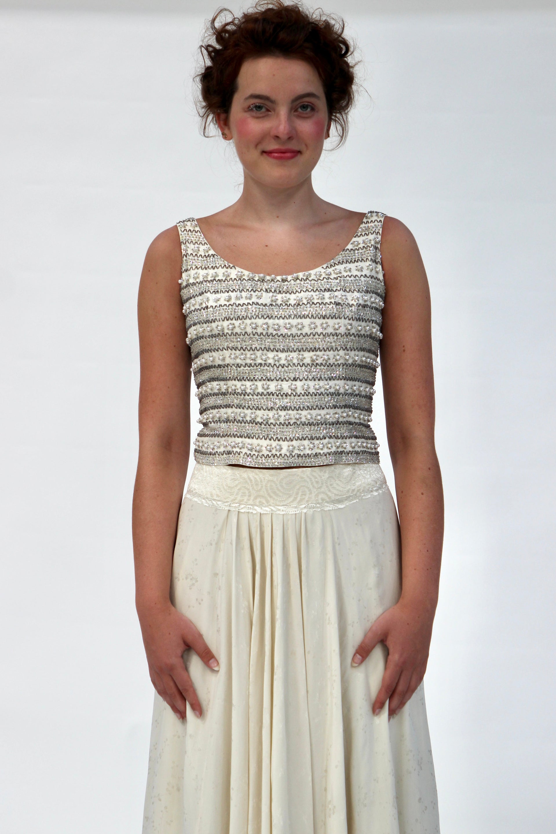 By Waltz Skirt in 1920s Vintage Silk // Size M