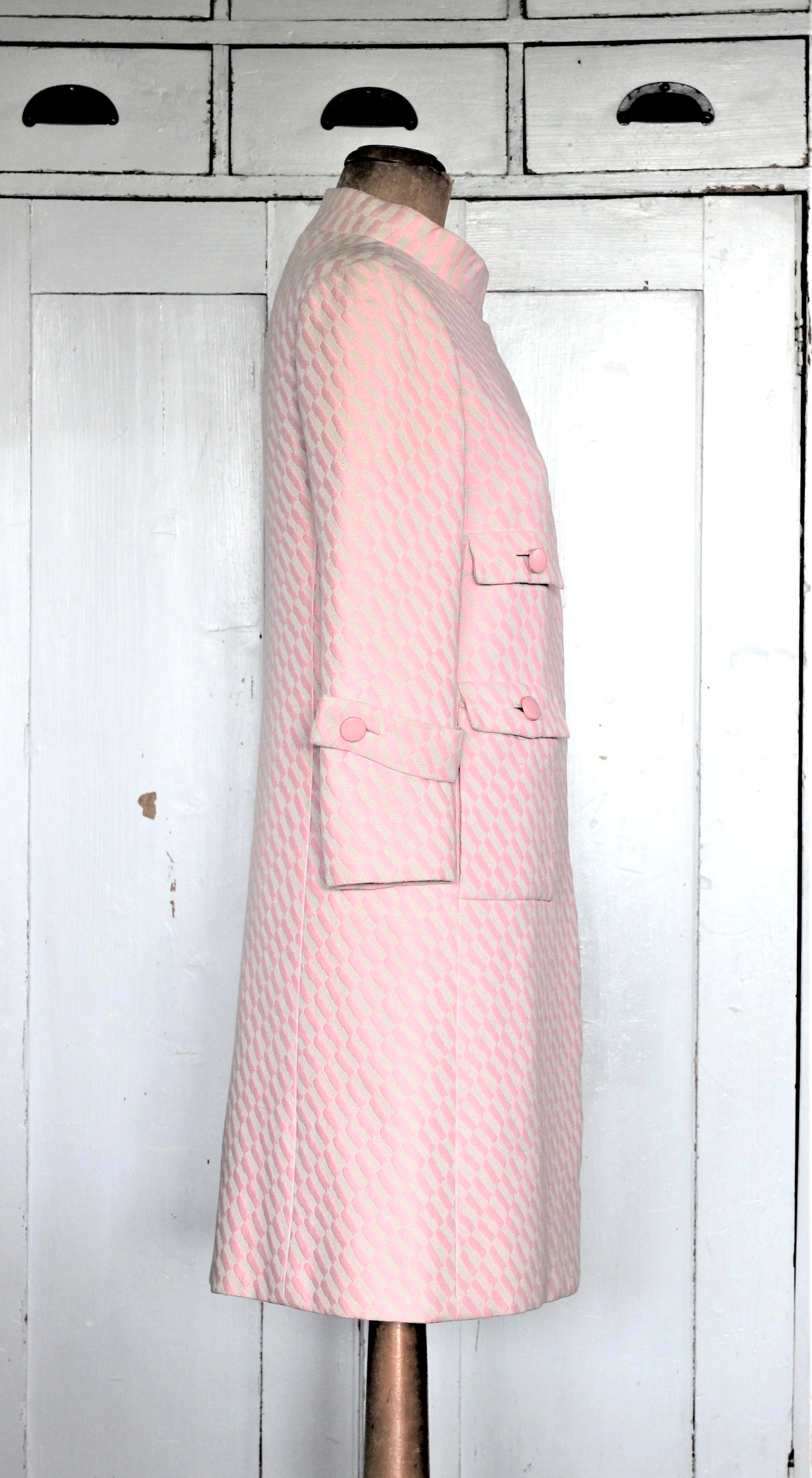 1960s Vintage Nina Ricci Pink Mod Coat