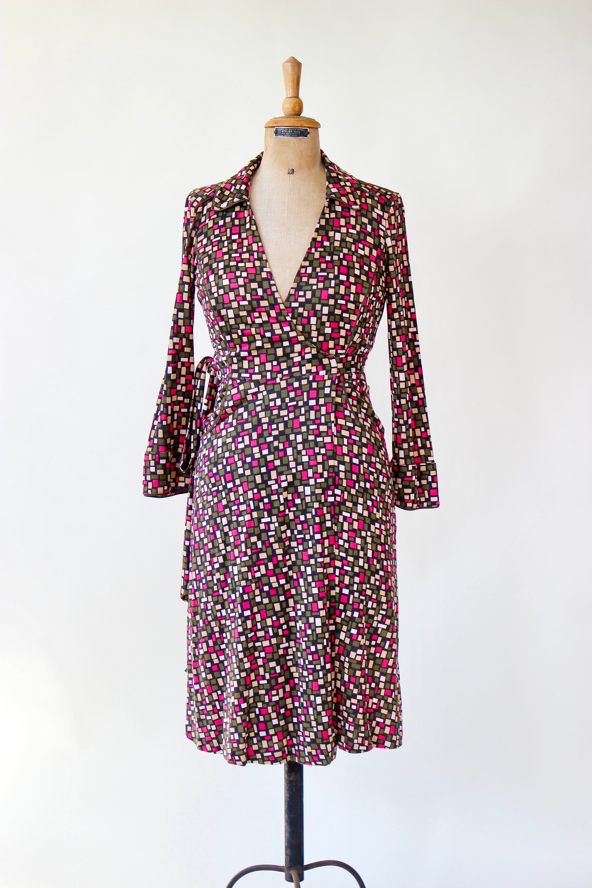 Vintage Silk Wrap Dress // Size S