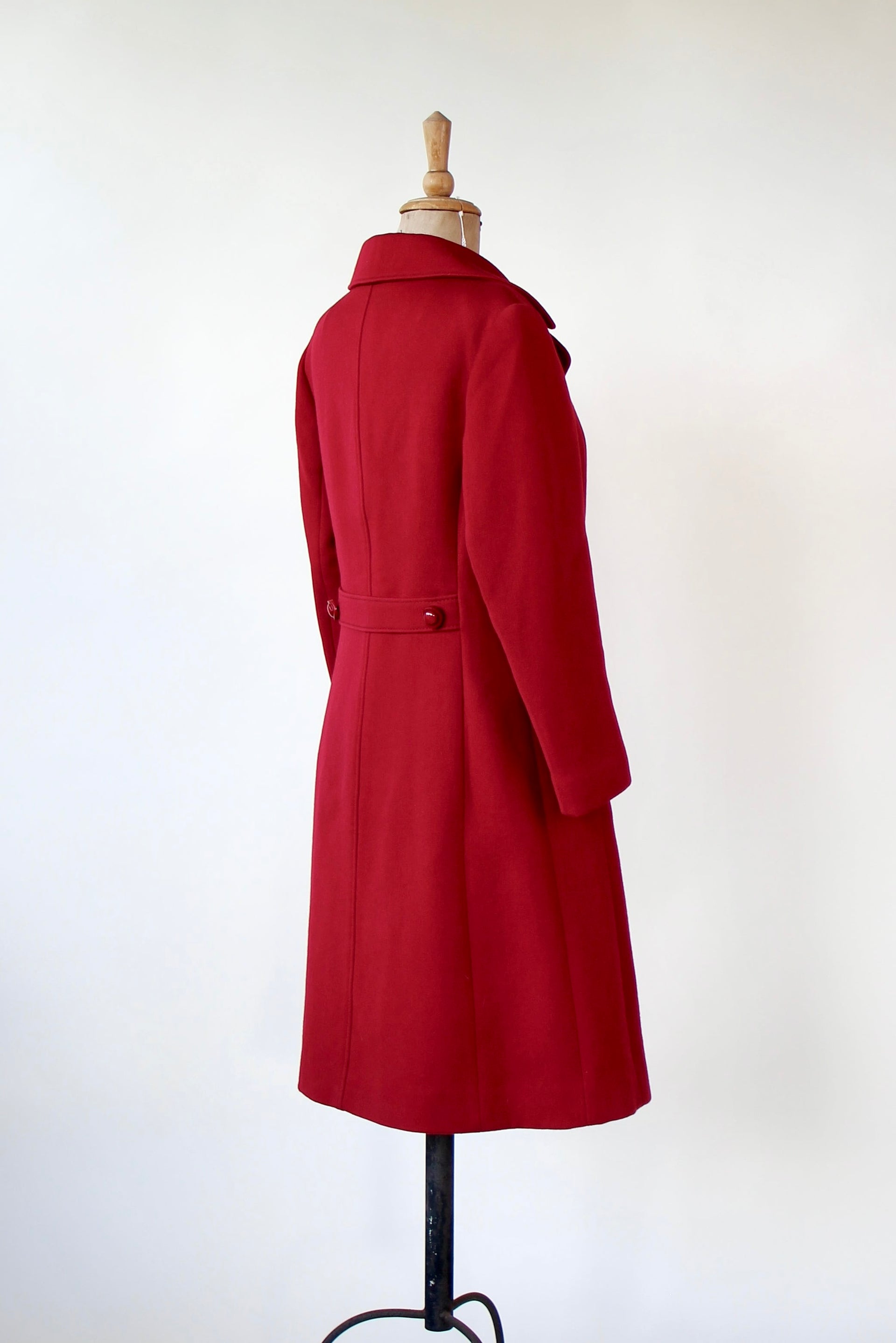 1970s Vintage Dark Red Mod Wool Coat // Size M/L