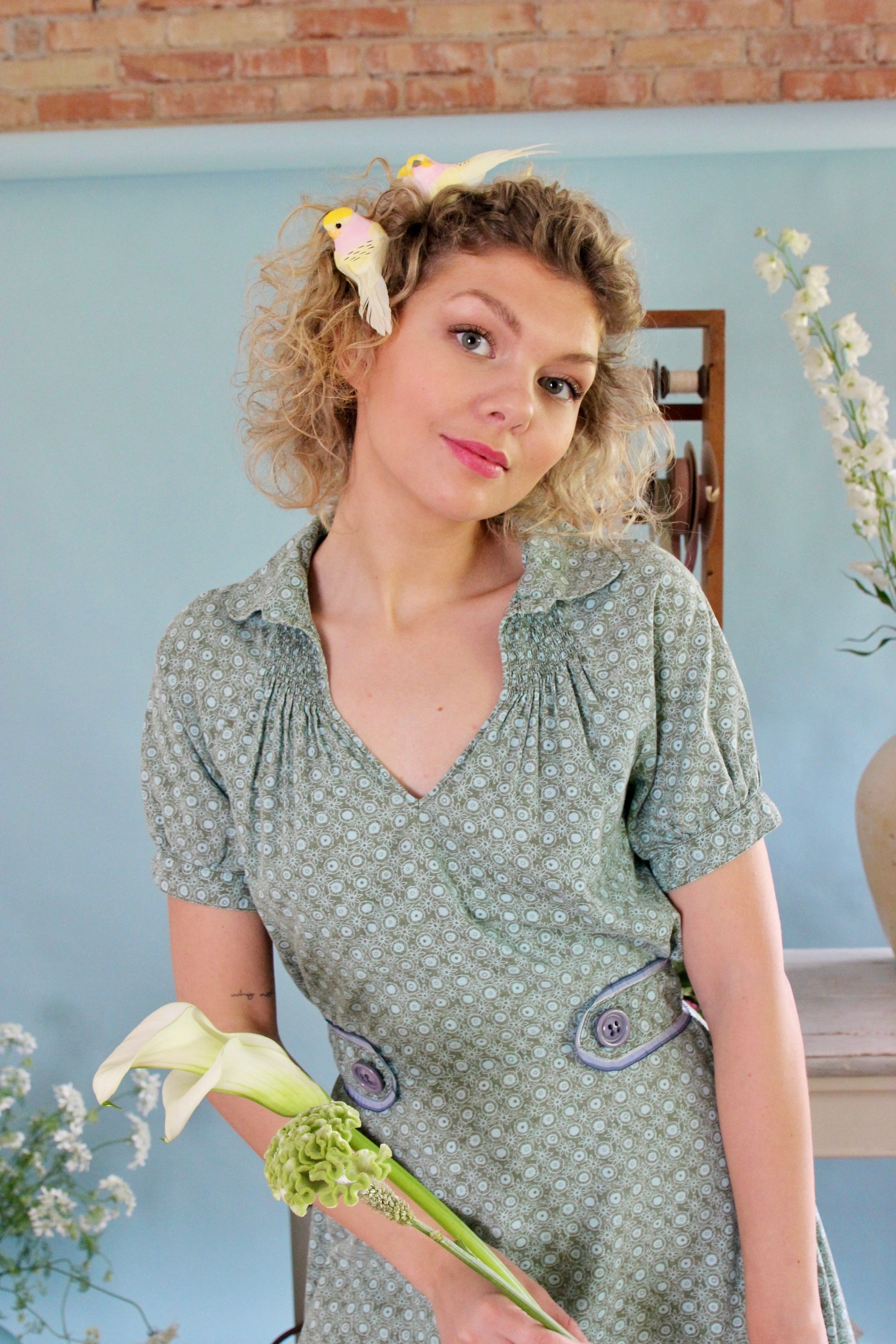 Y2K Vintage Does 1930s Cotton Day Dress // Size M