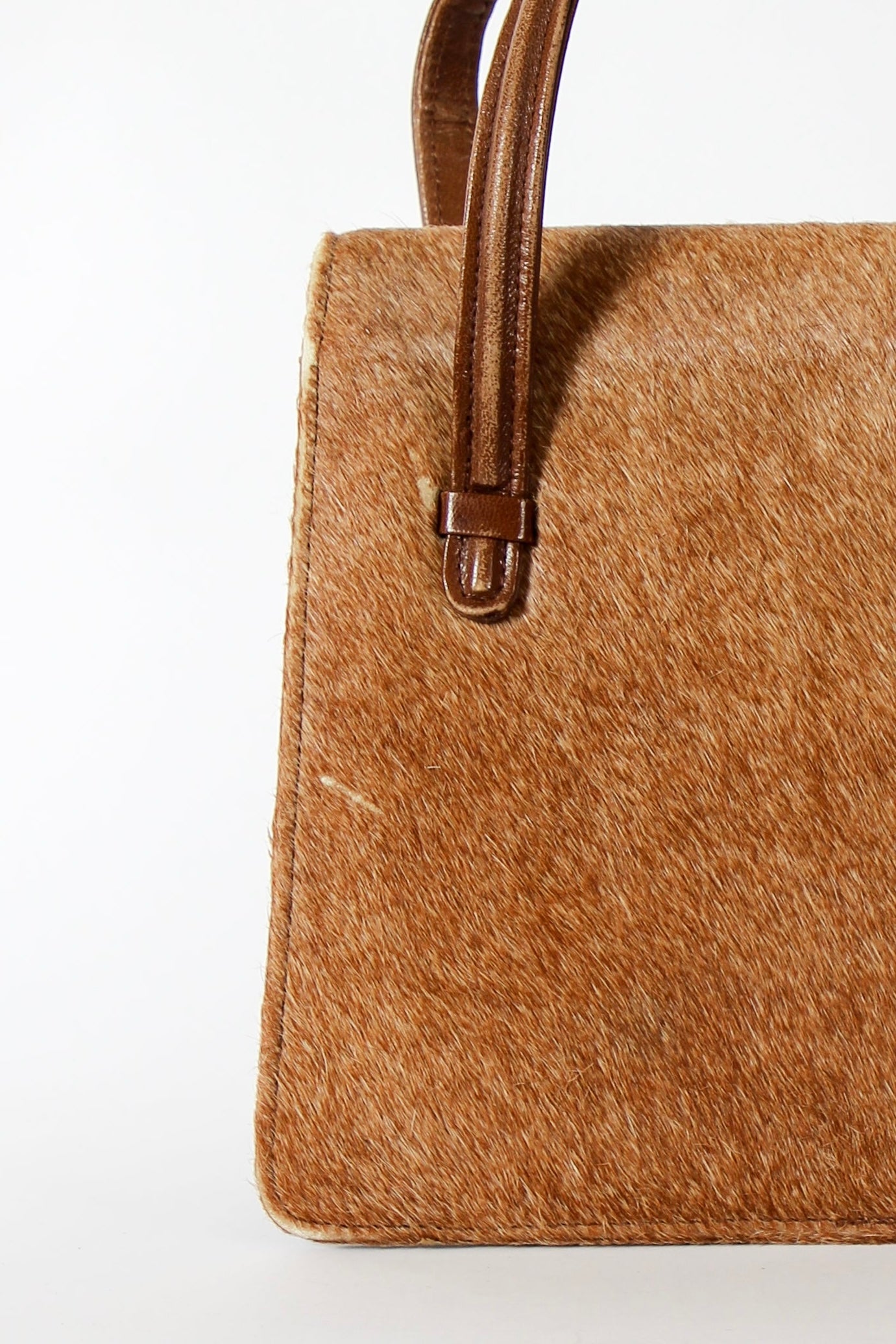 1950s Vintage Fur Top Handle Bag