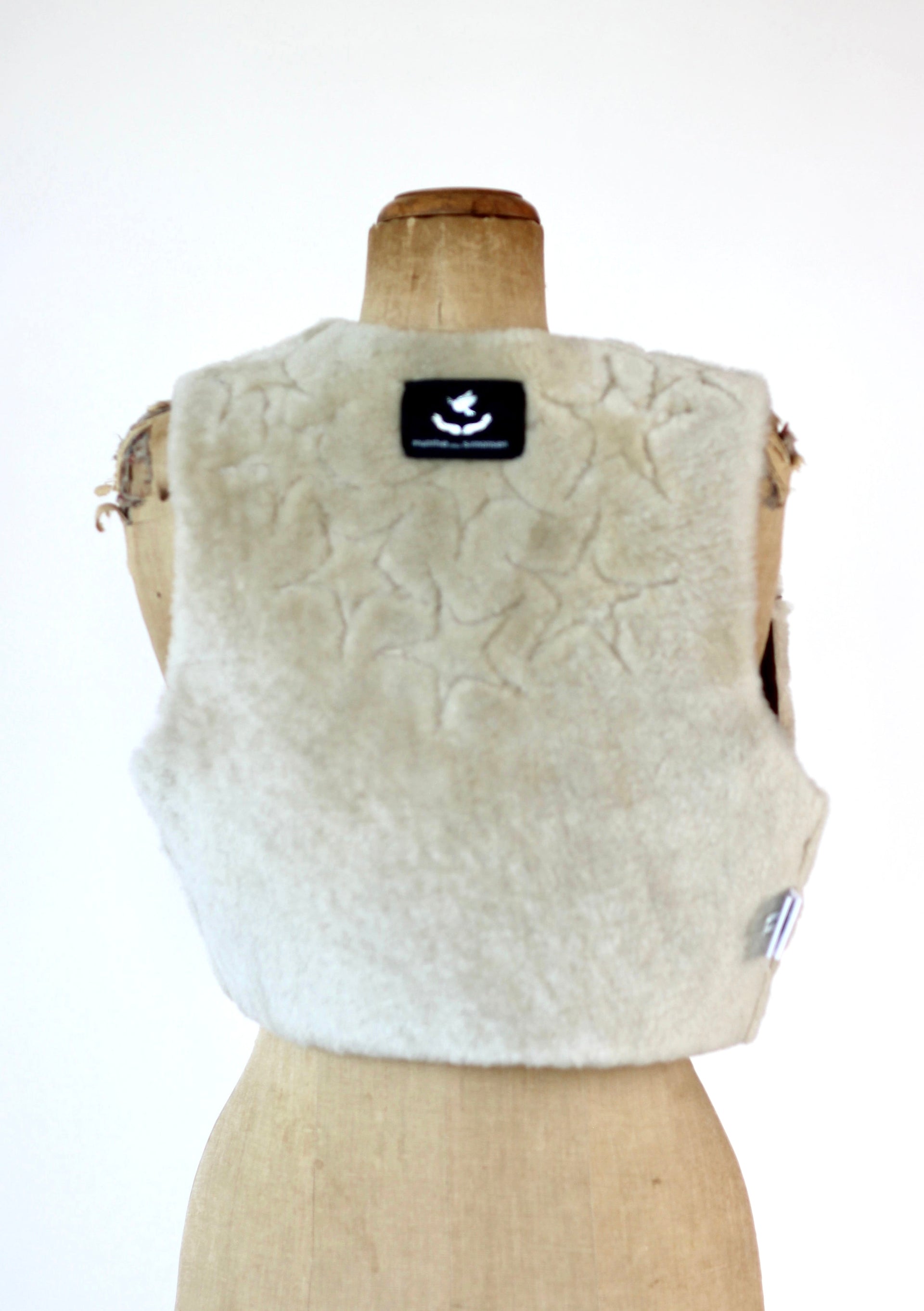 Y2K Vintage Brown Leather Vest with Star Applique //Size M