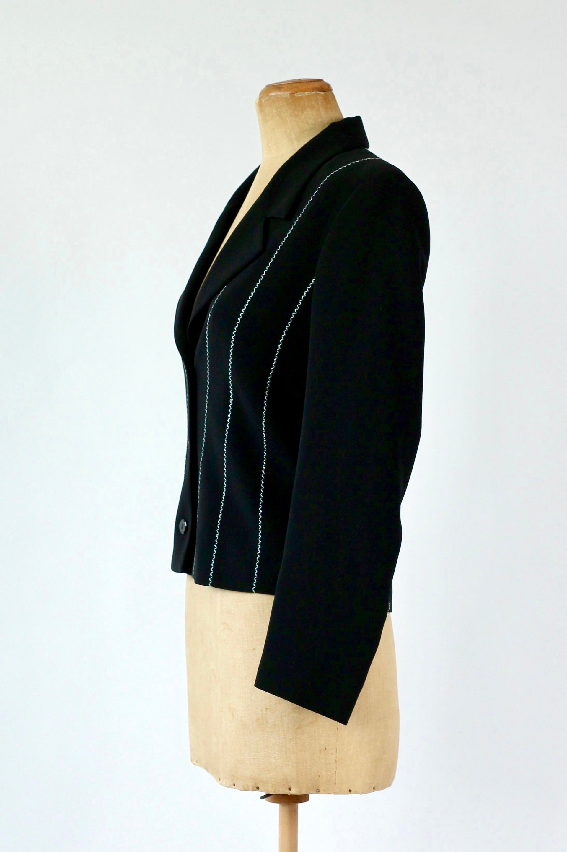 1980s French Designer, Paris Evening Black Blazer/Jacket//Size M