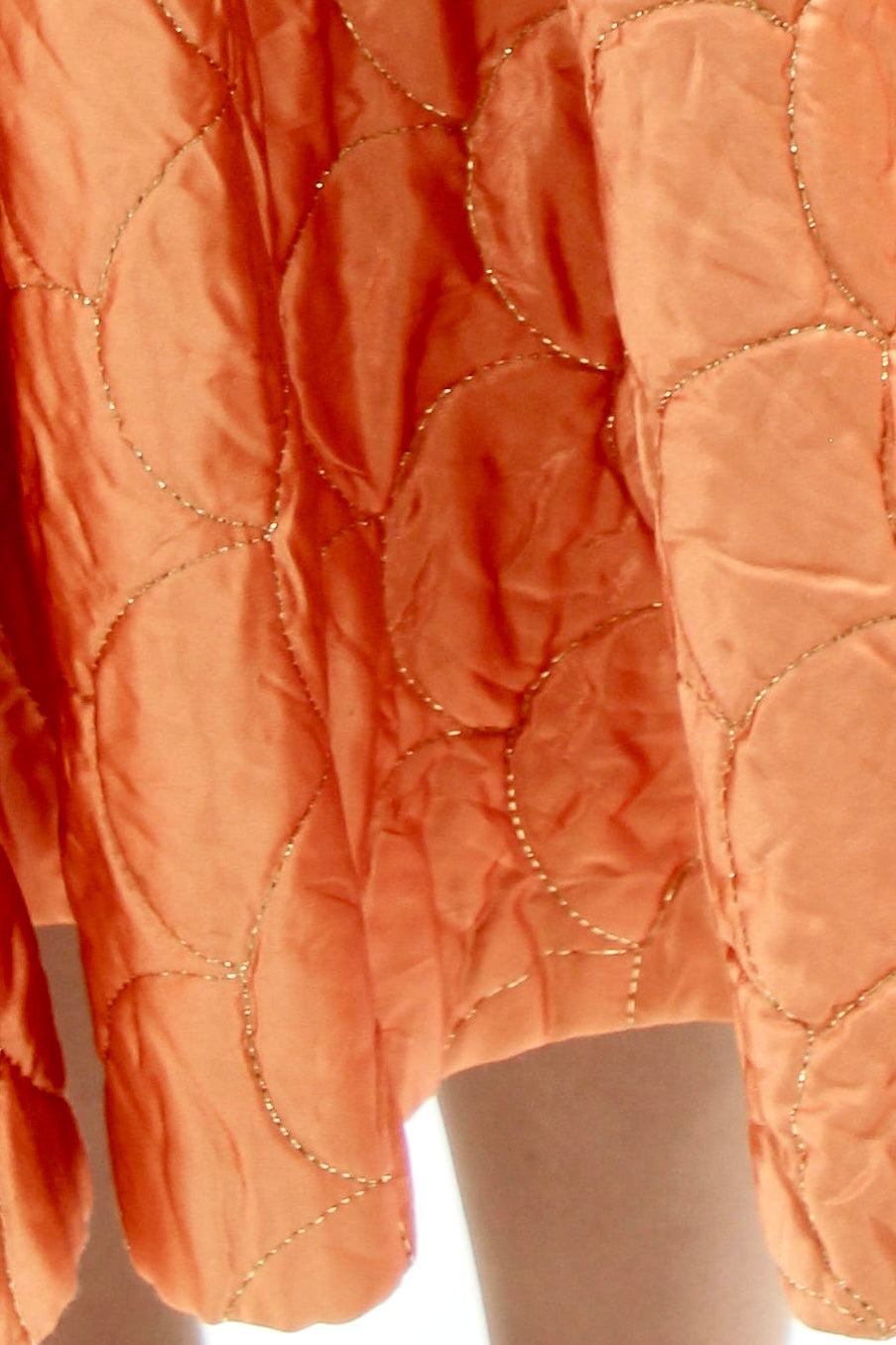 1950s Vintage Copper Quilted Circle Skirt//Size S
