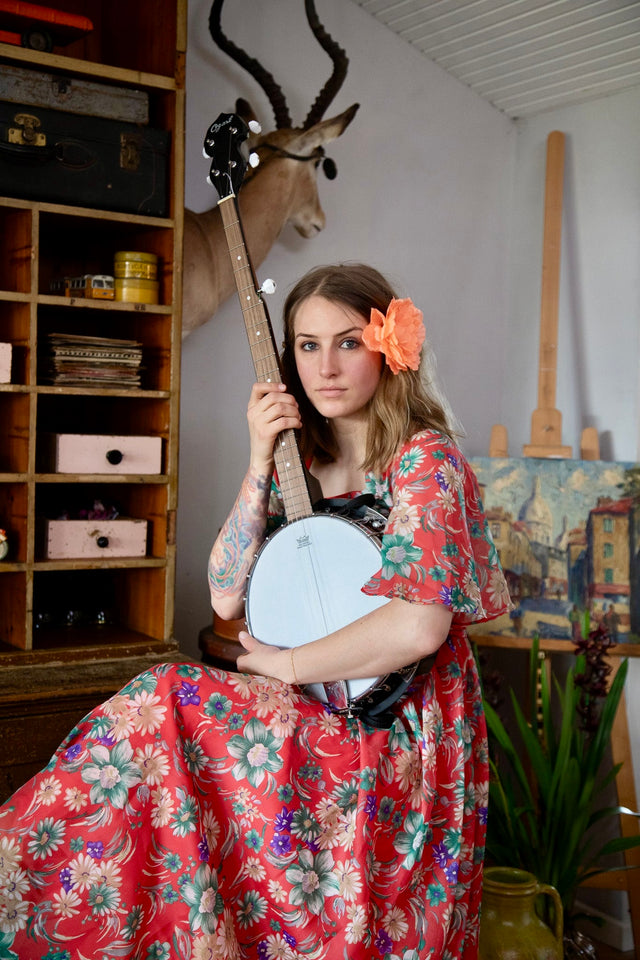 1970s Vintage Maxi Floral Sheer Dress//Size S