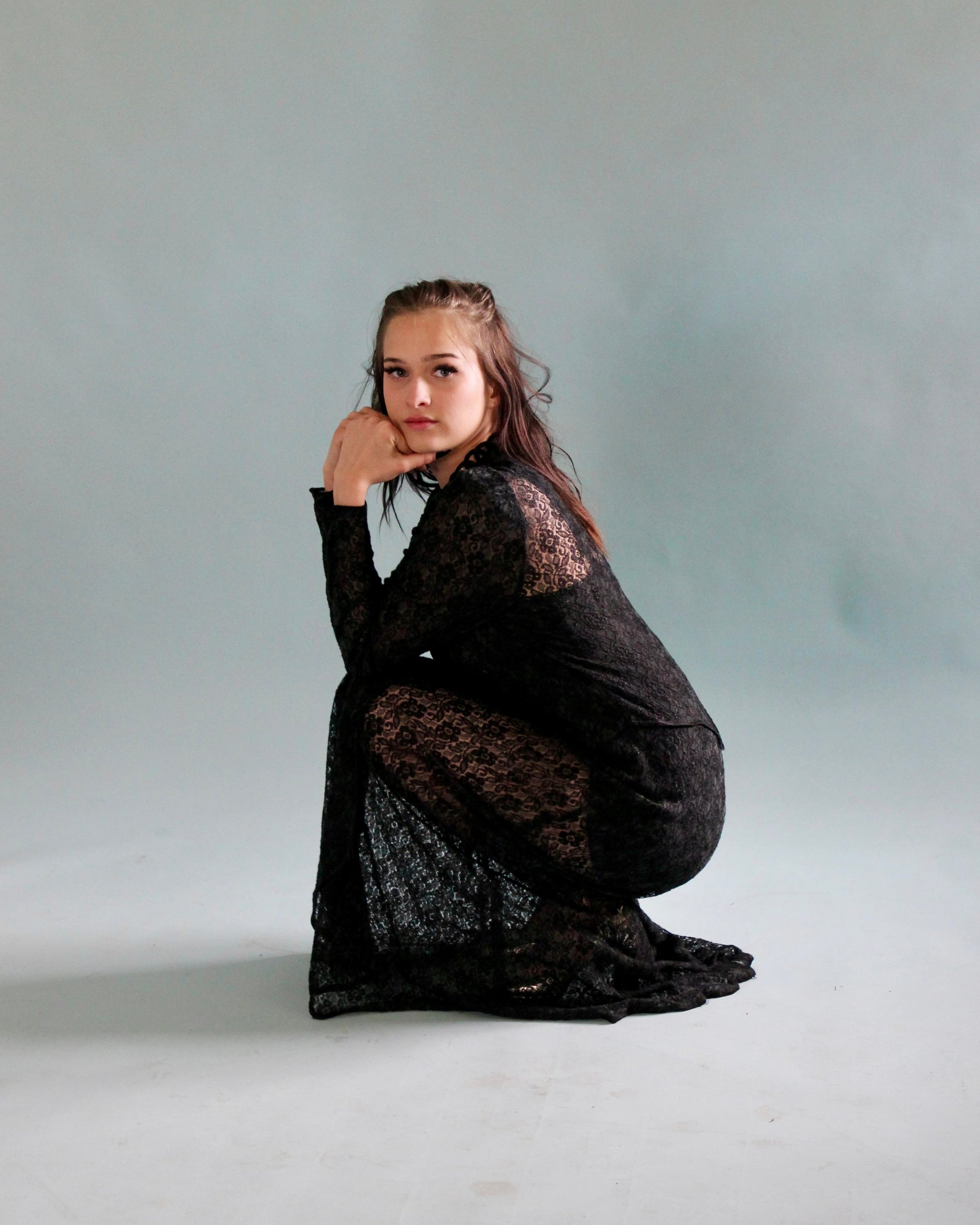 Antique Edwardian Black Lace Dress // Size S