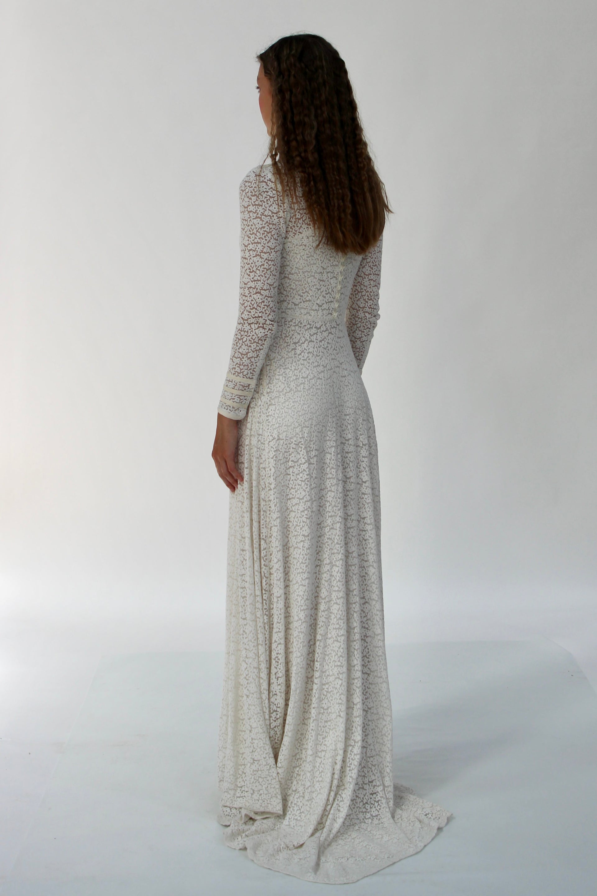 1920s 1930s Vintage Lace Wedding Dress // Size XS