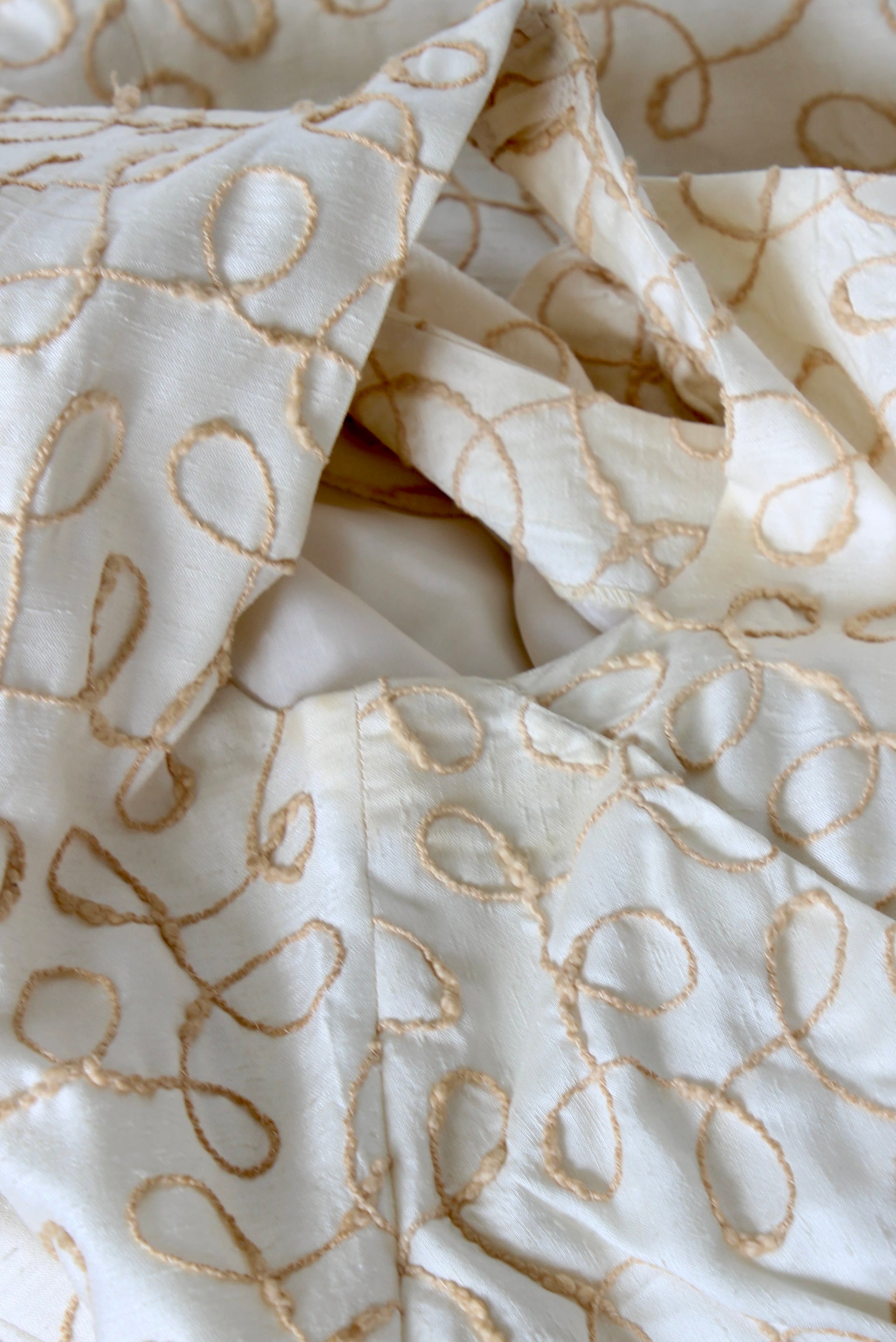 1960s Ivory Designer Cocktali Dress//Size M