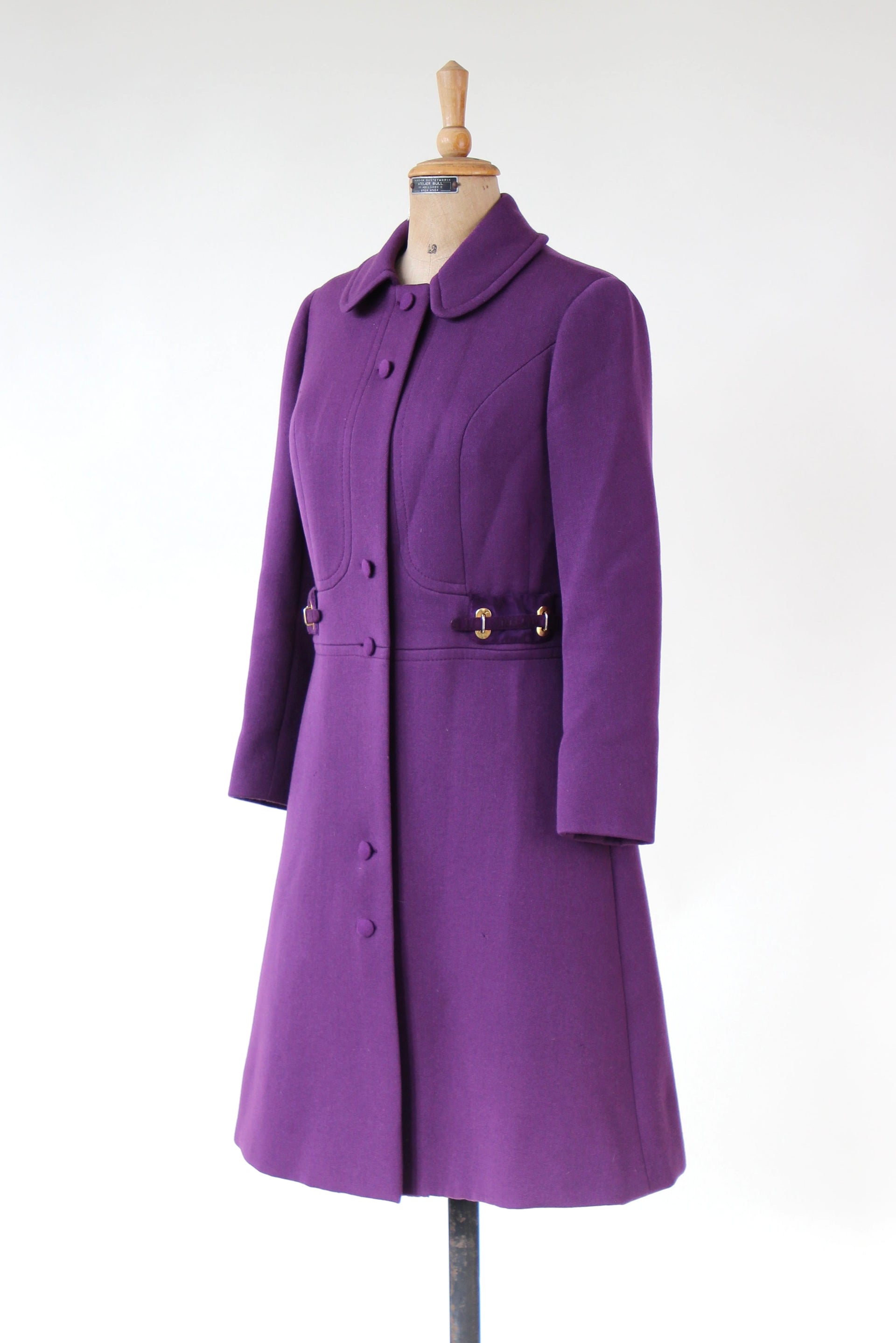 1960s Vintage Purple Mod Wool Coat // Size M