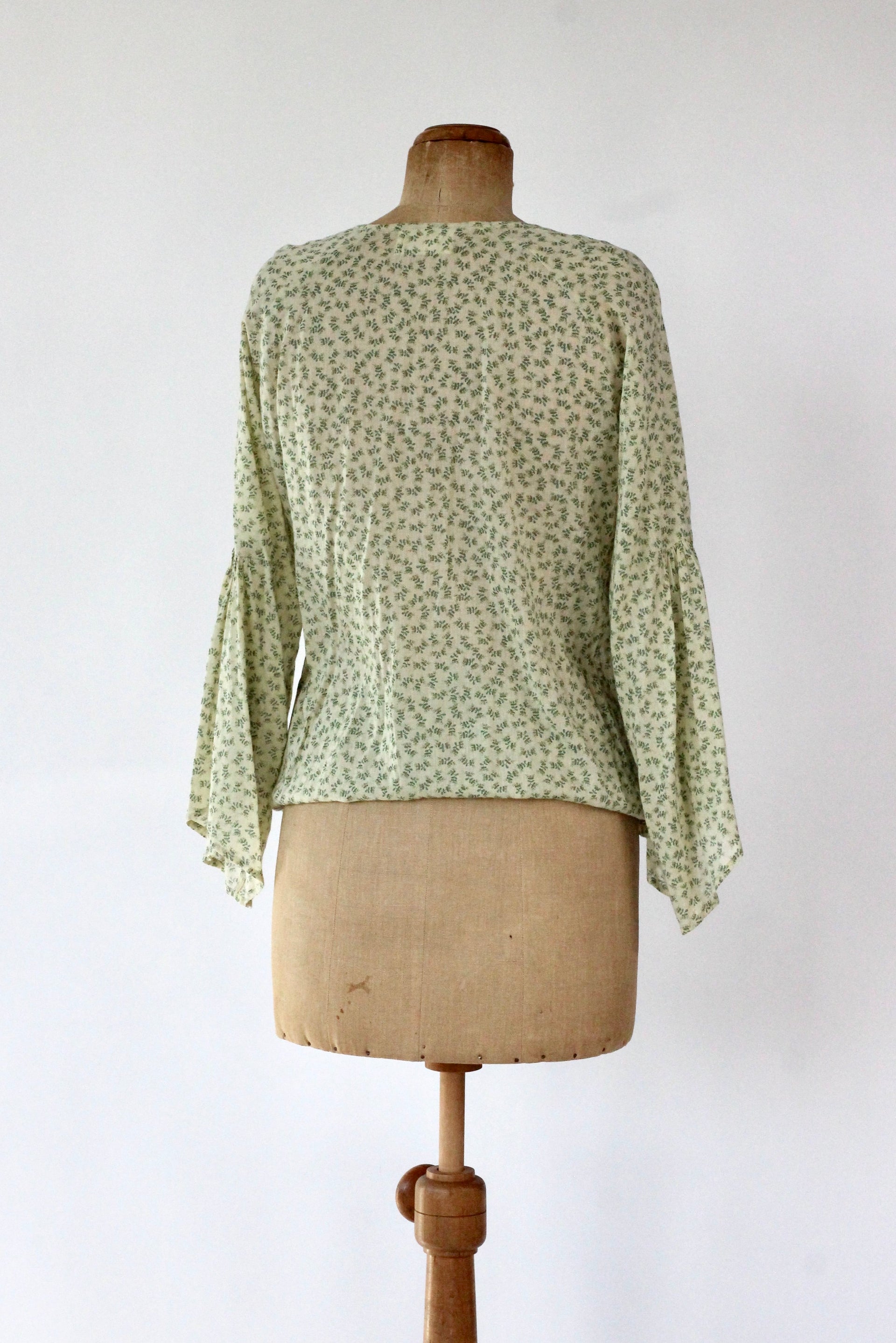 Y2K Vintage Yellow Floral Cotton Blouse//Danish Design//Size M
