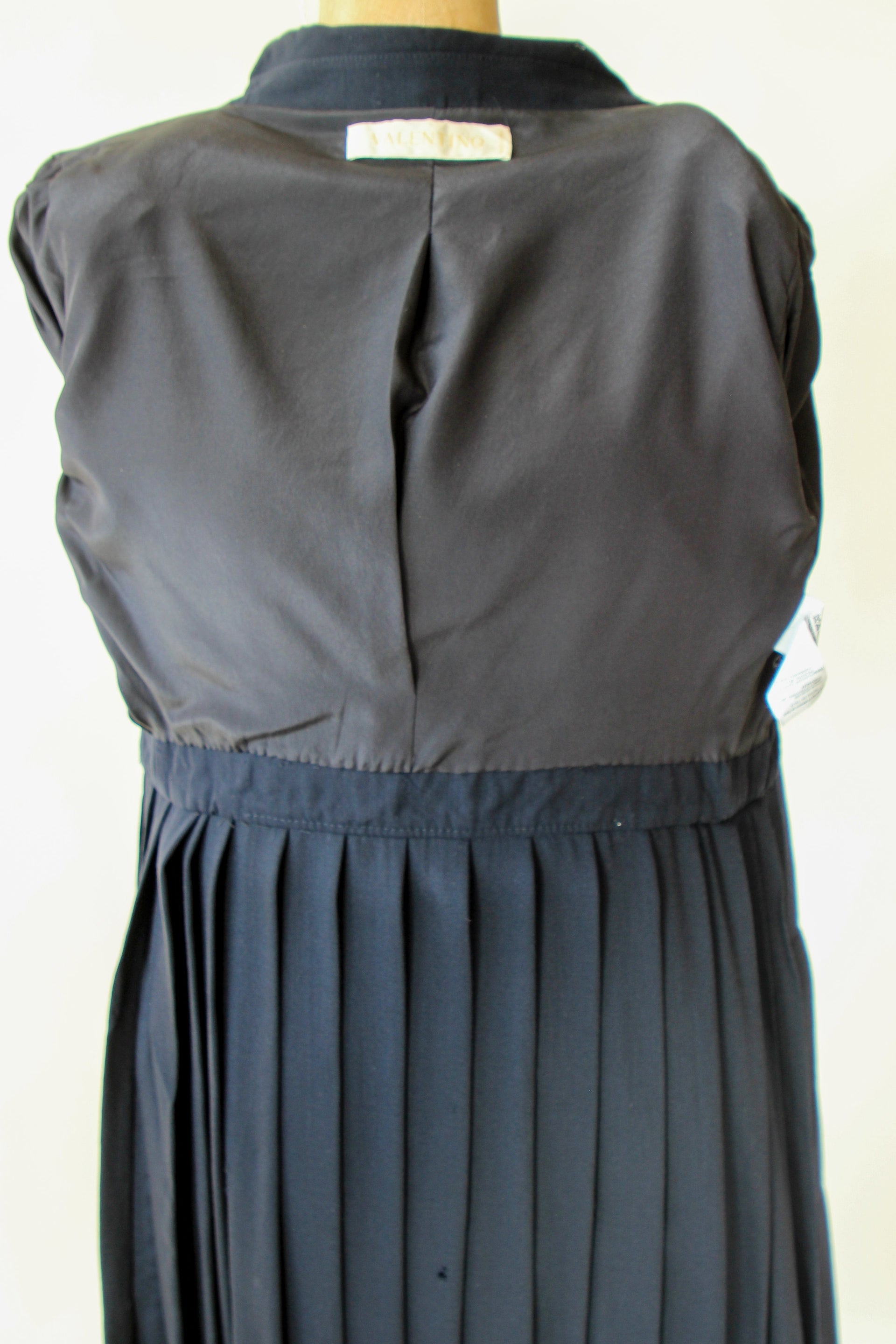 1980s Vintage Navy Blue Wool Shirt Dress // Italien Design // Size M