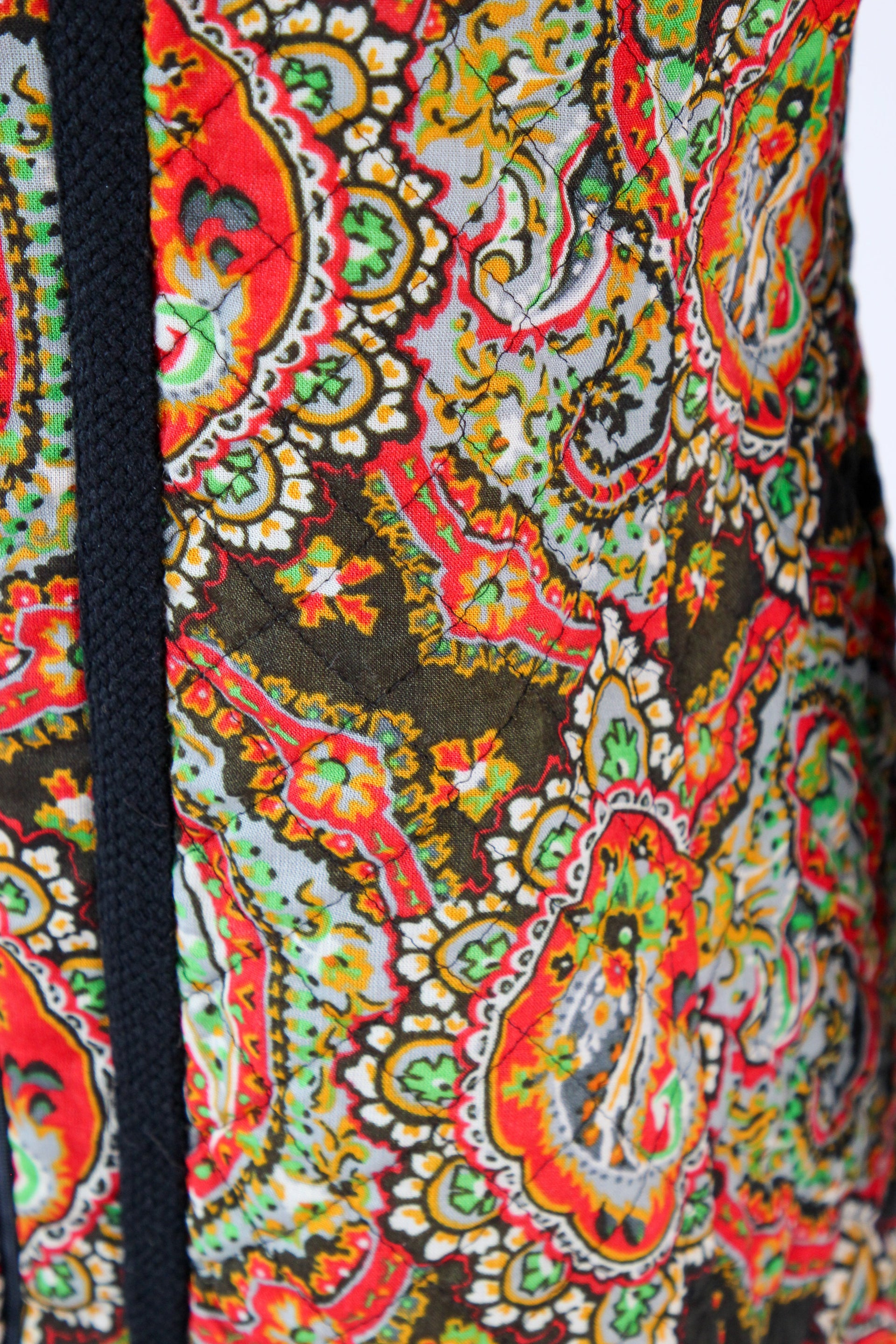 1960s 1970s Vintage Quilted Maxi Dress / Coat//Size M