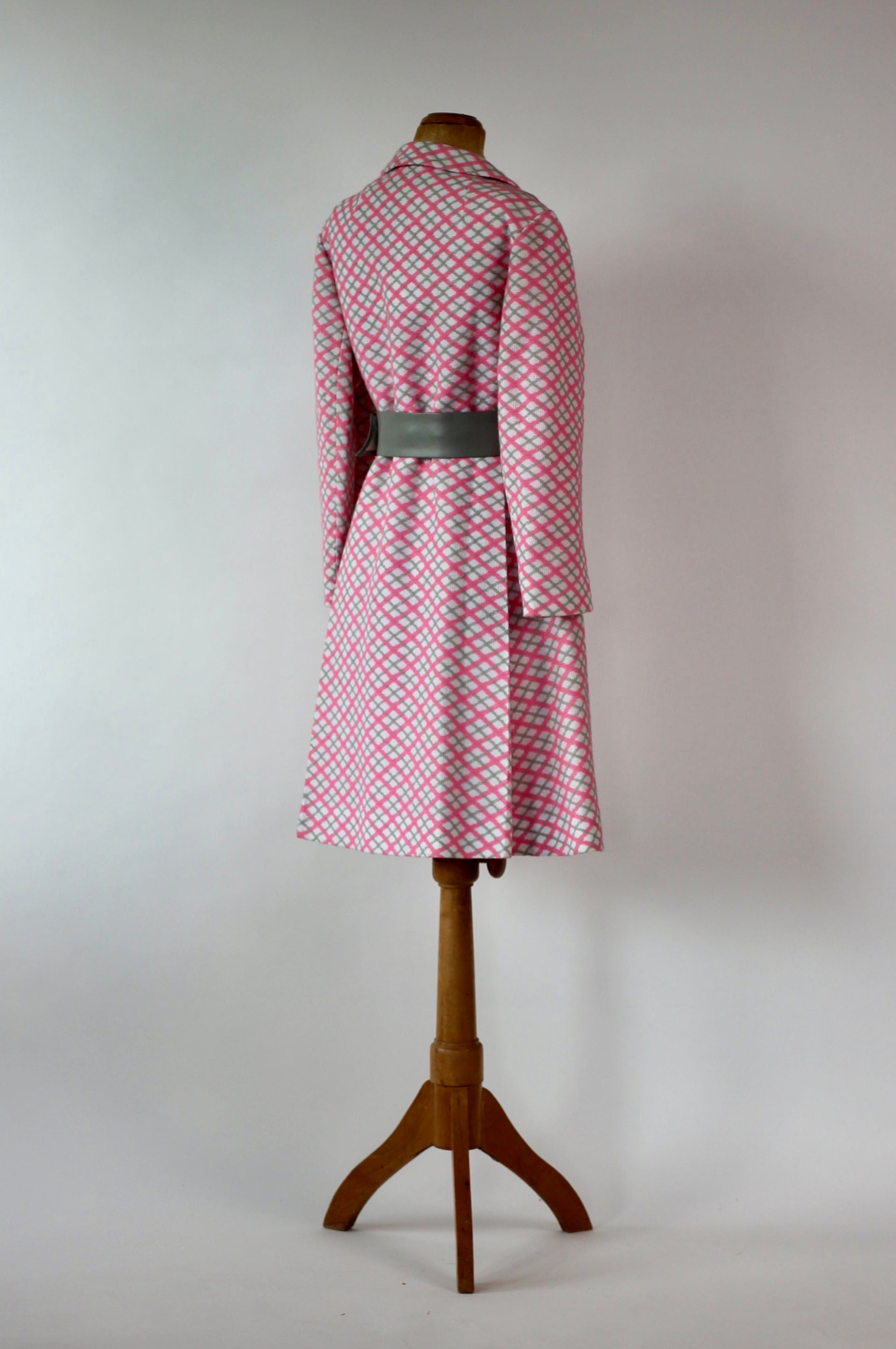 1960s Designer Mod Coat in Harlequin Pattern // Size L