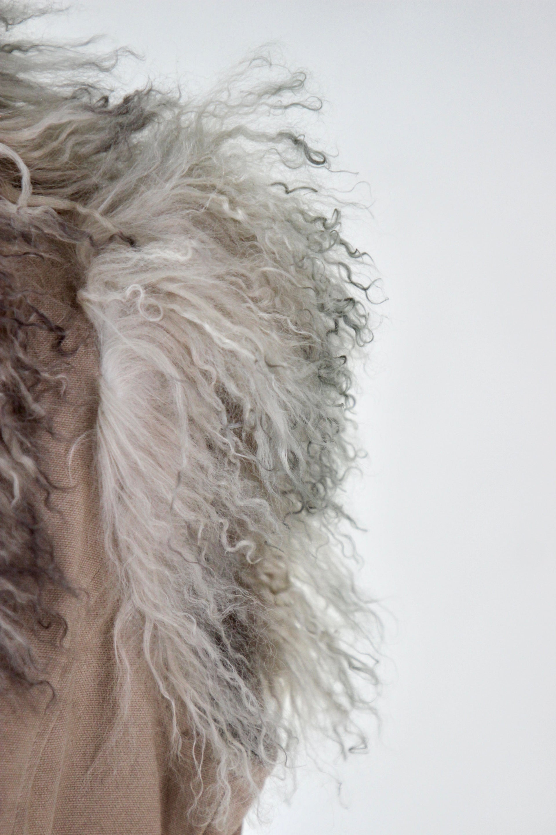 Vintage Vest with Mongolian Lamb Fur // Size S
