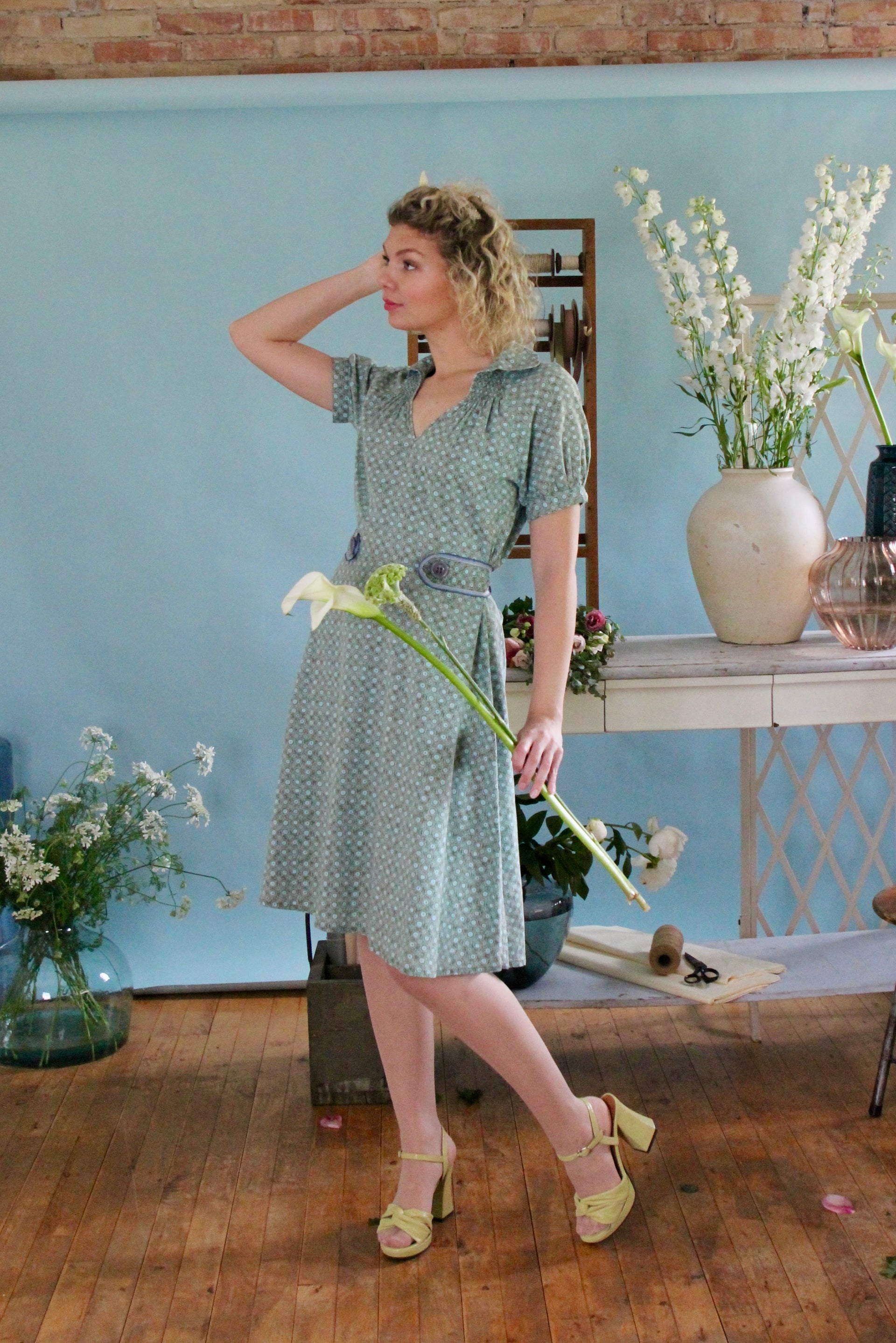 Y2K Vintage Does 1930s Cotton Day Dress // Size M