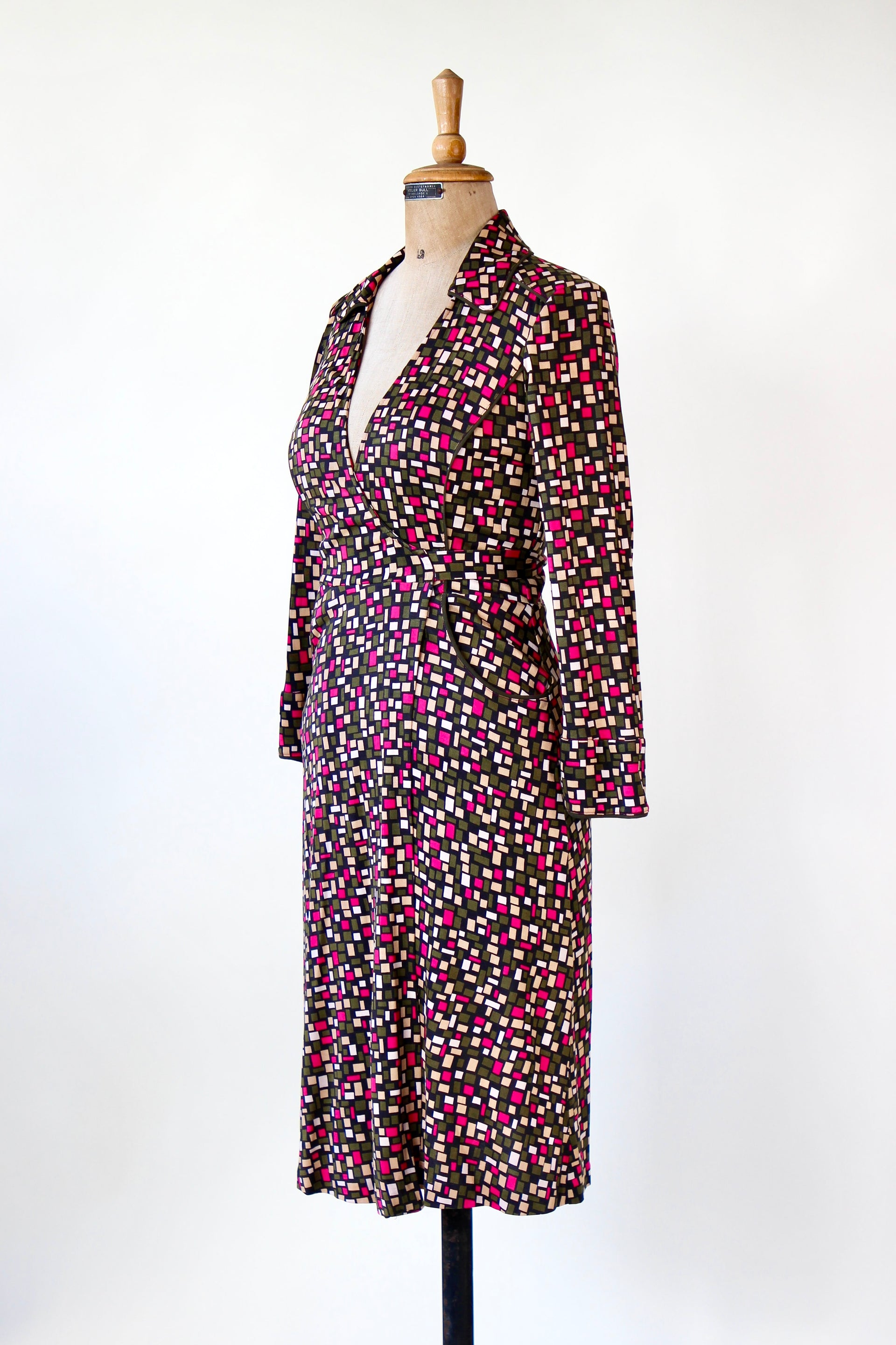 Vintage Silk Wrap Dress // Size S