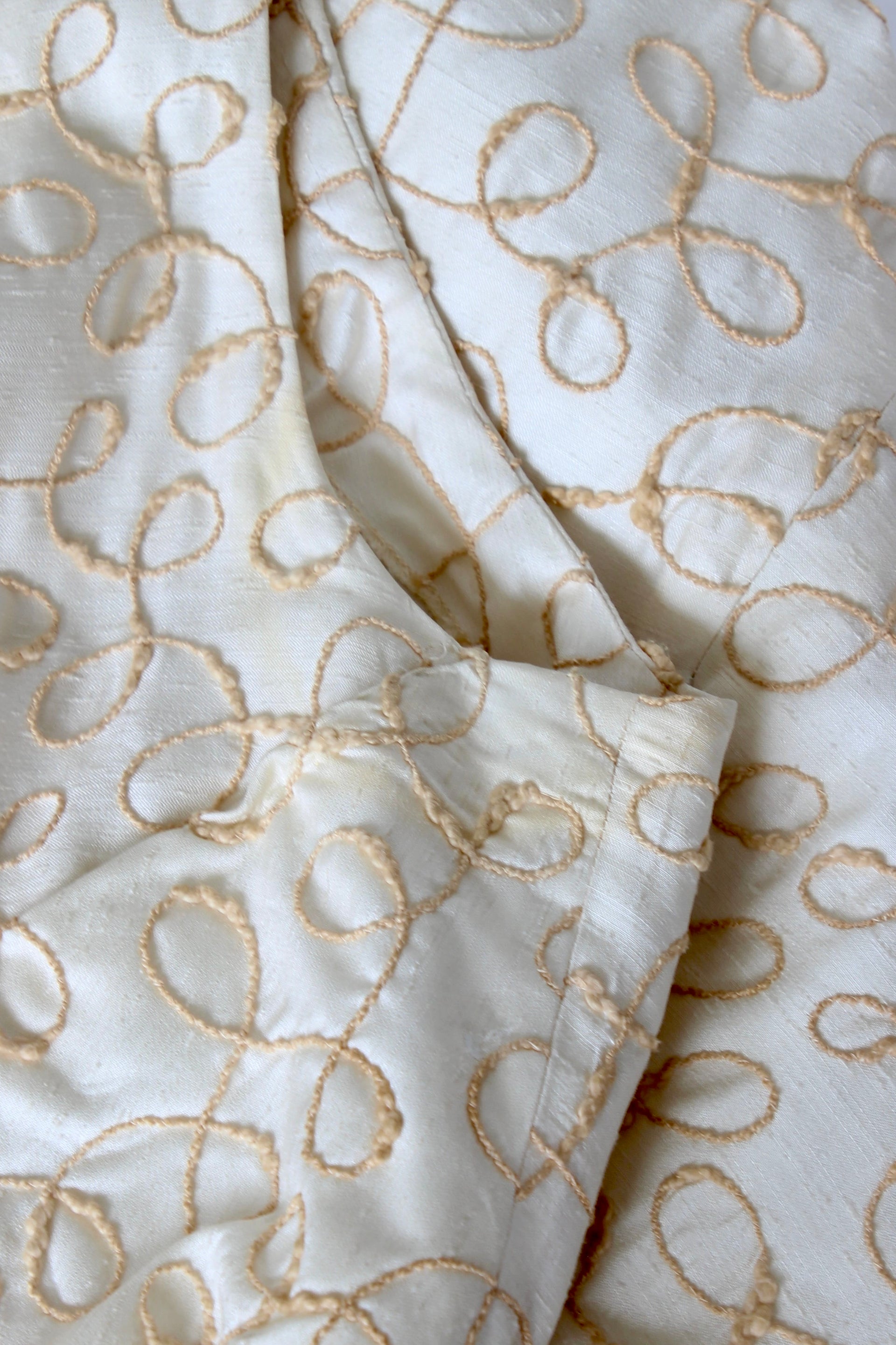 1960s Ivory Designer Cocktali Dress//Size M