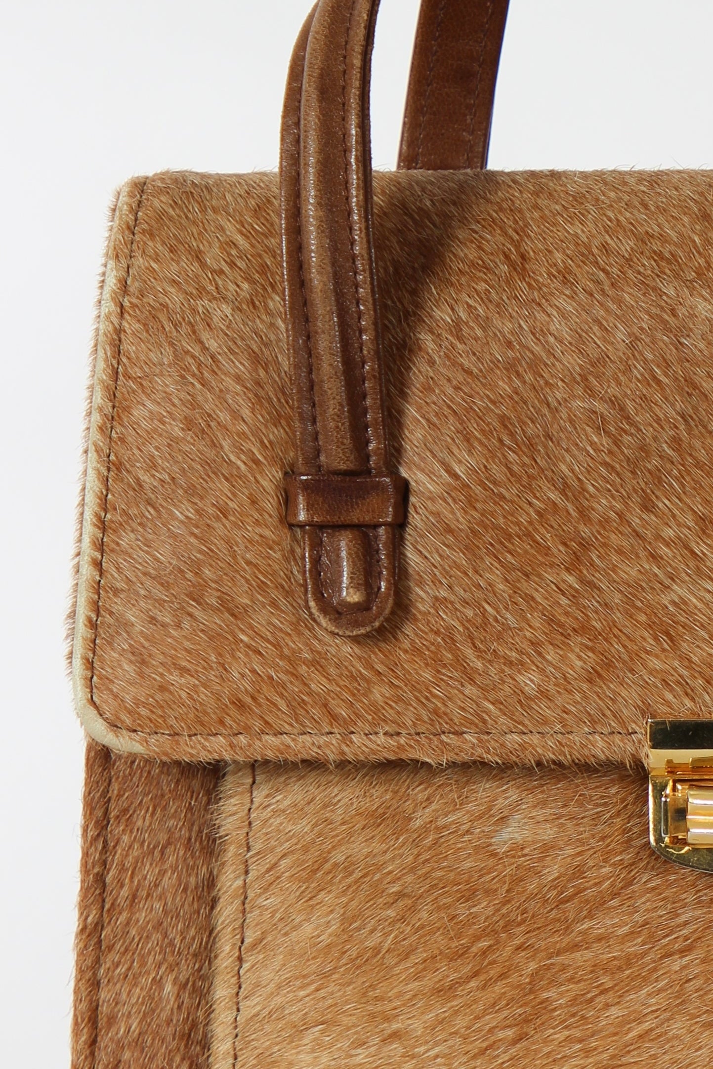 1950s Vintage Fur Top Handle Bag