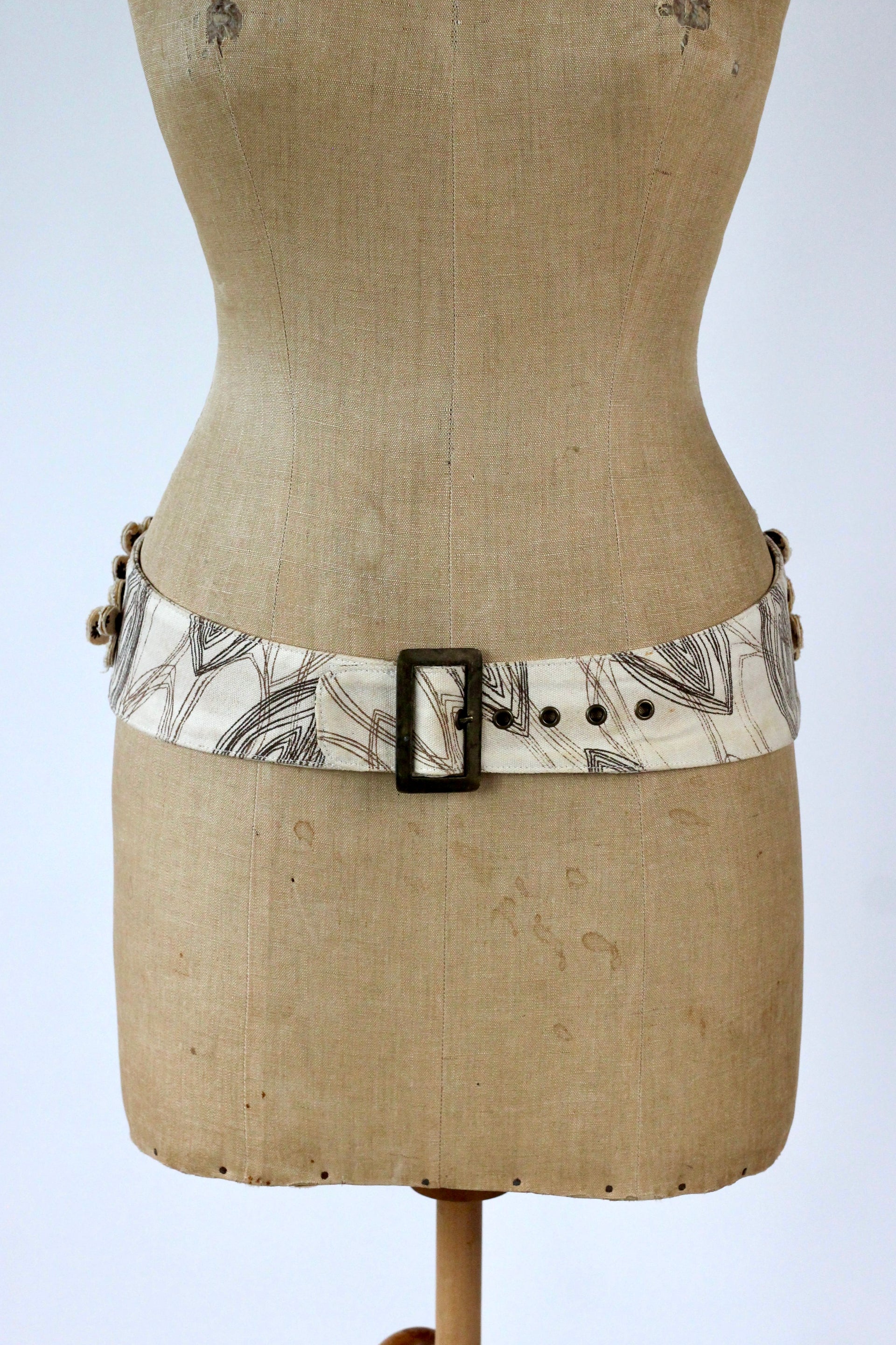 Vintage Y2K Cotton Belt with 3D Flowers // Size S/M