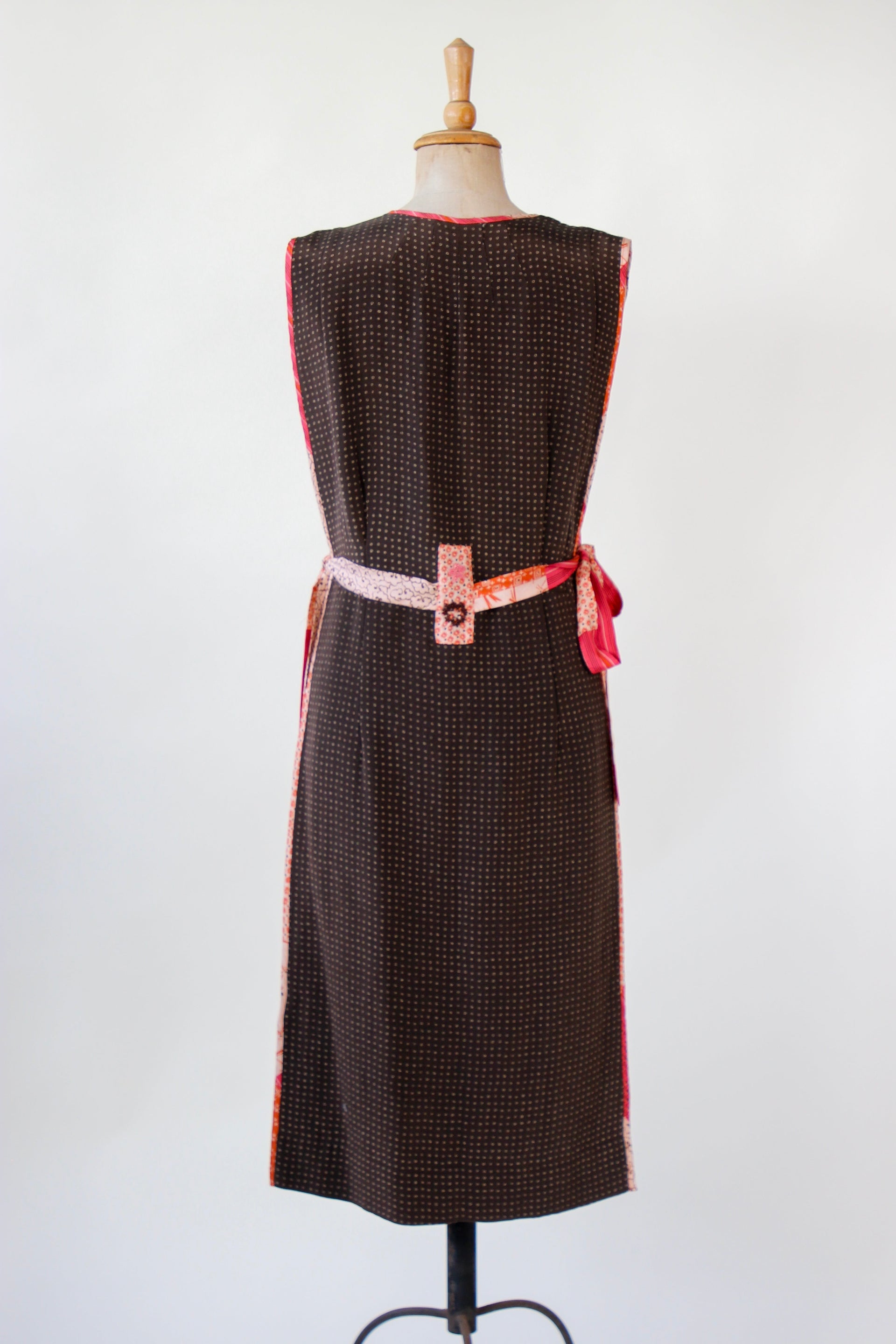 Y2K Vintage Brown Open Silk Dress//Danish Design//Size M