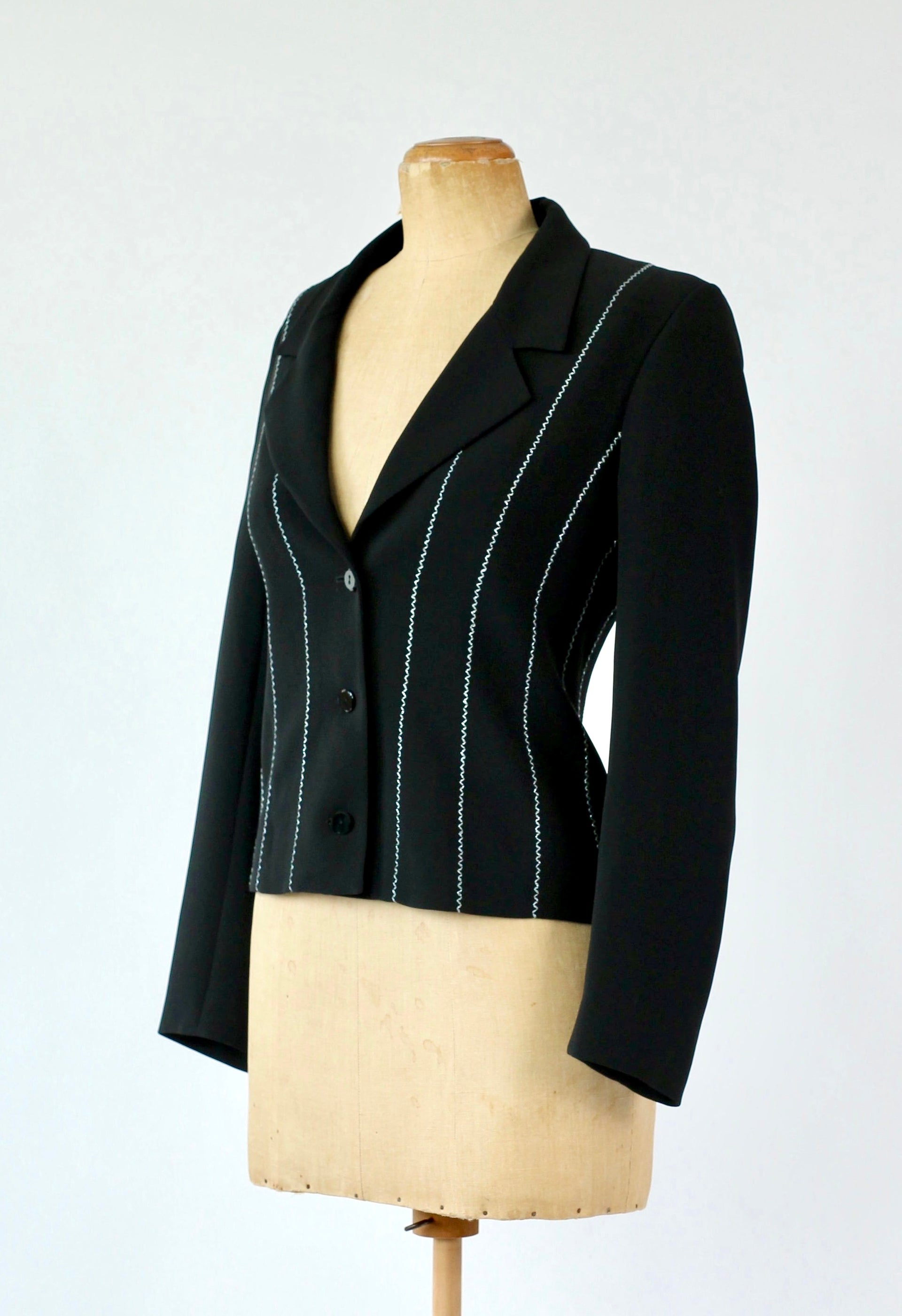 1980s French Designer, Paris Evening Black Blazer/Jacket//Size M