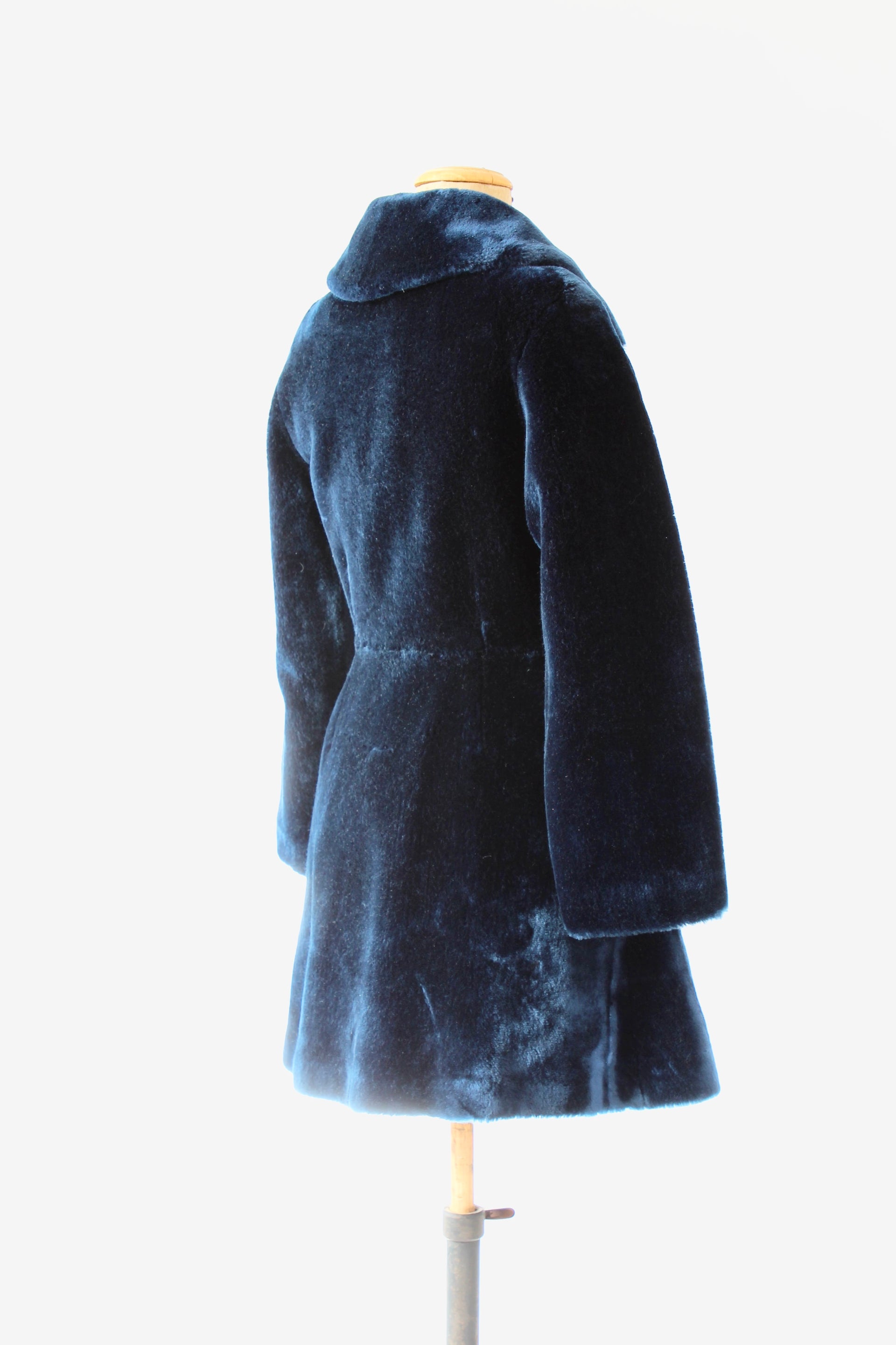 1960s Vintage Blue Faux Fur / Size S