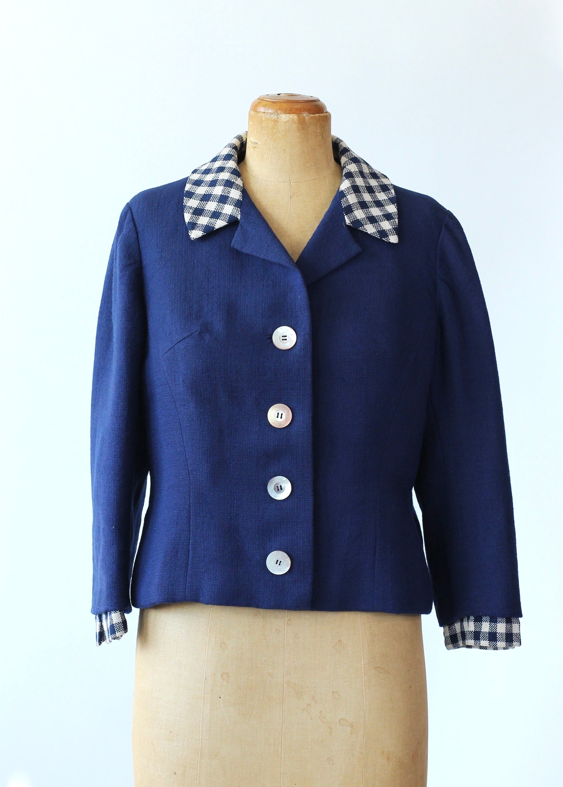 1950s Blue Short Couturier Blazer/Jacket//Size M