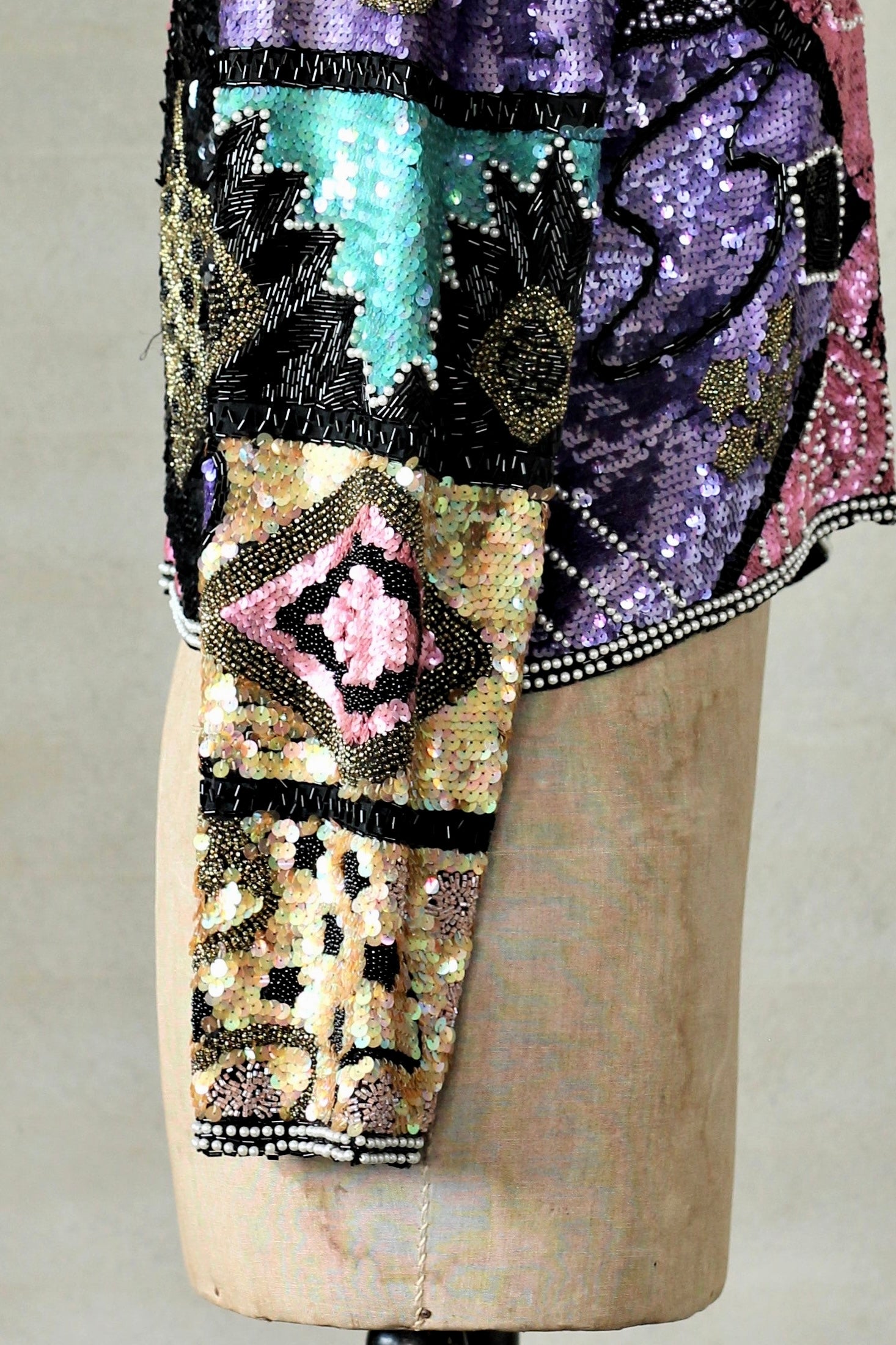 Vintage Beaded Sequin Jacket // Size M