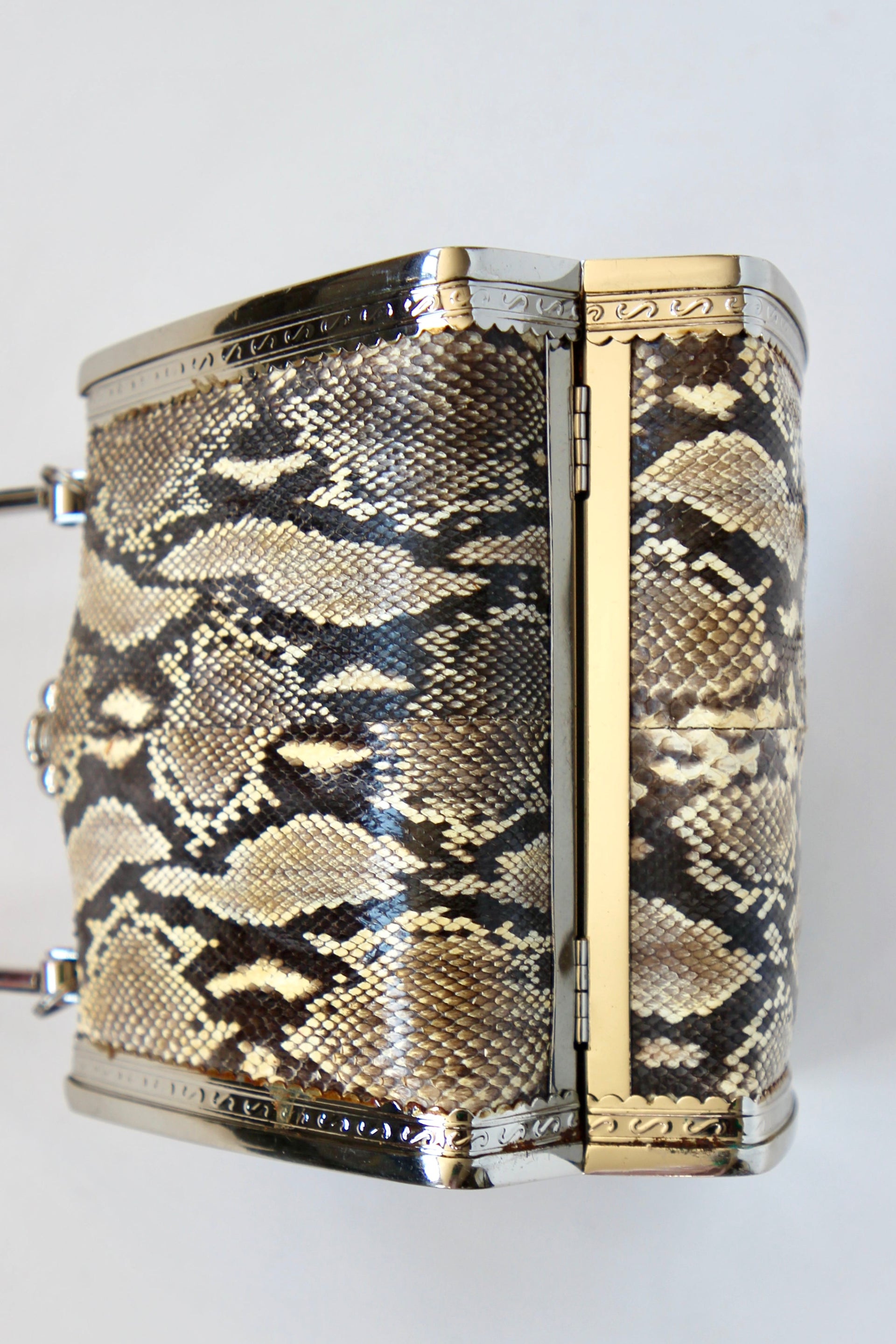 Vintage Snakeskin Top Handle Bag